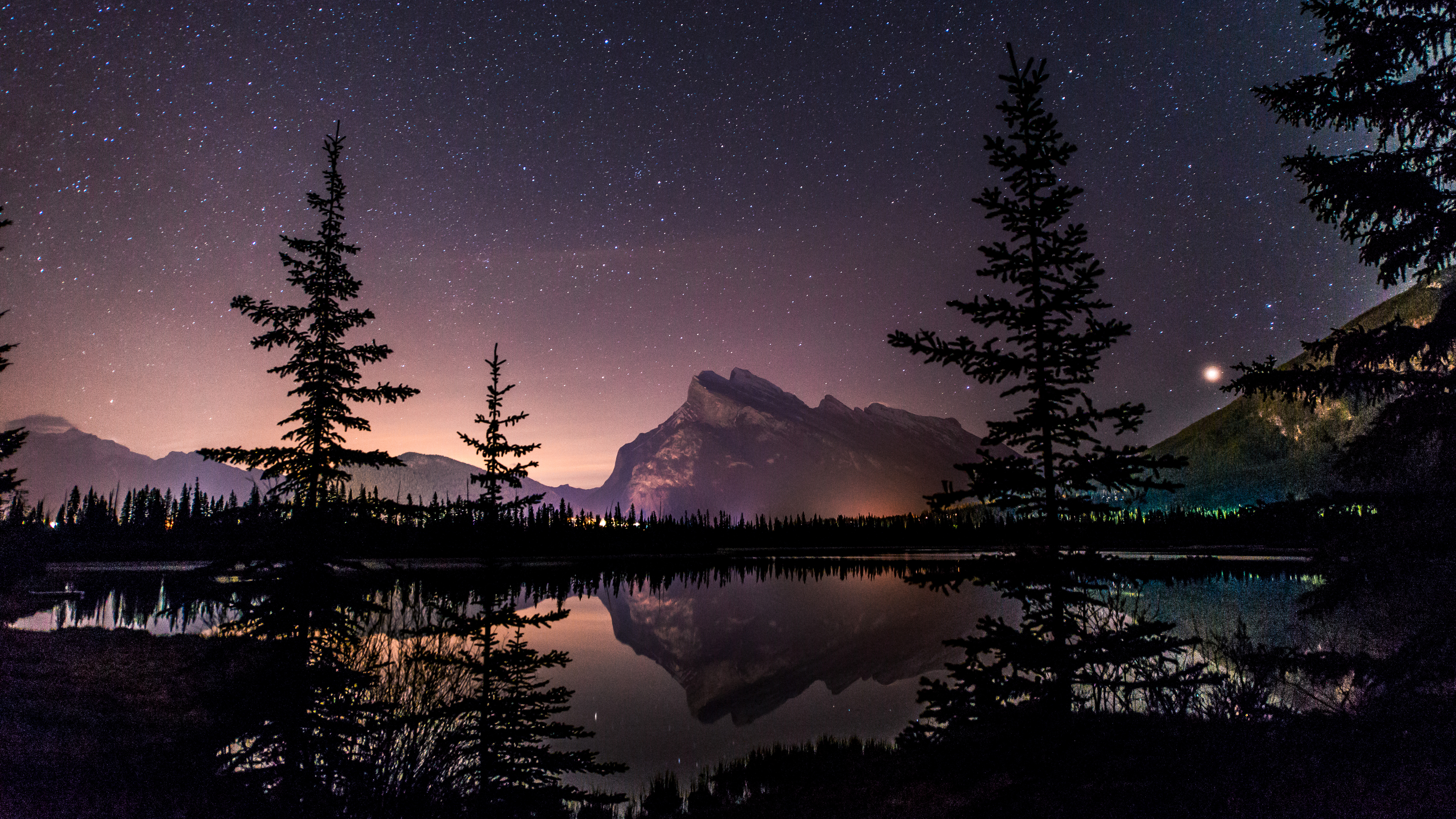 starry sky, earth, landscape, mountain Image for desktop