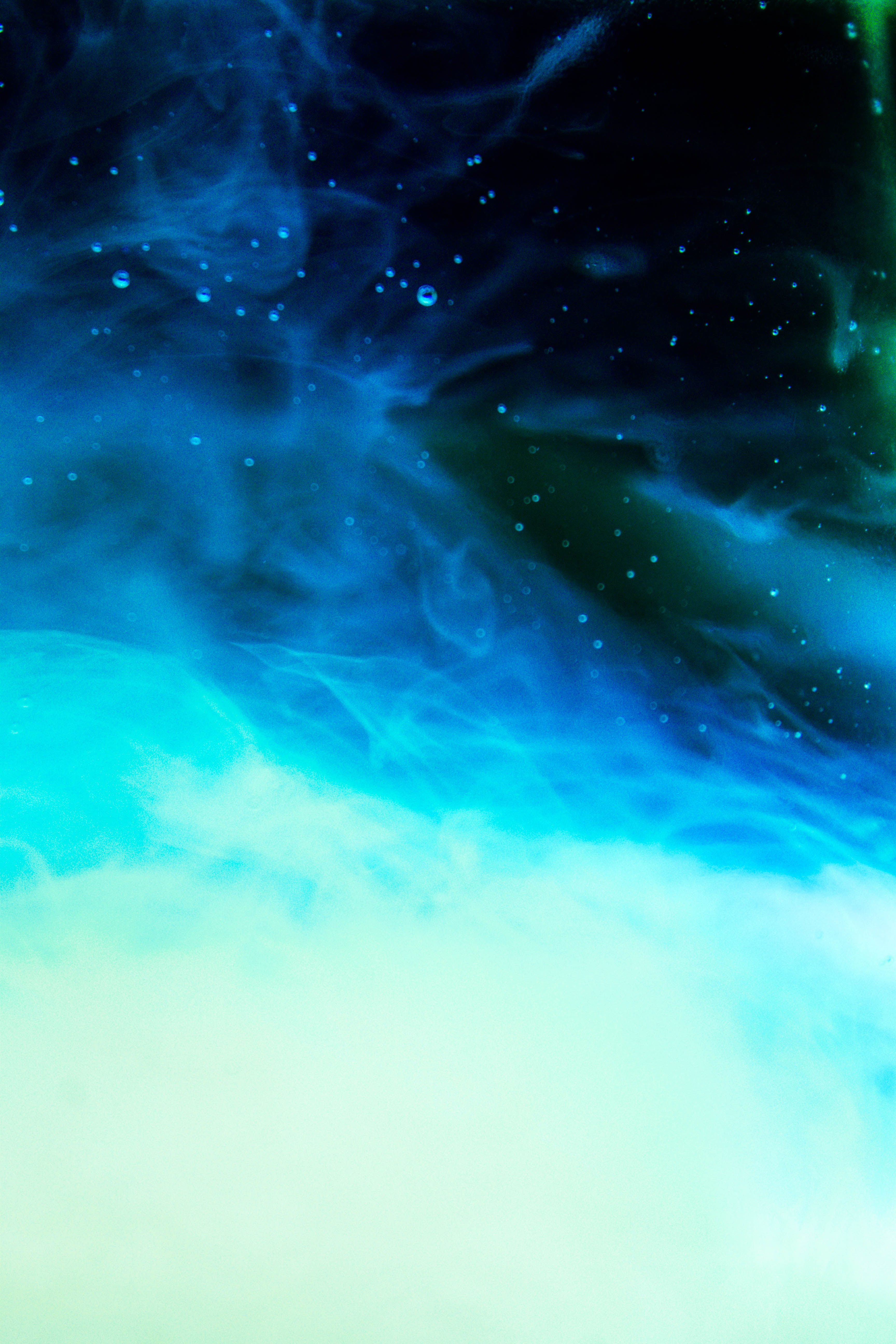 water, dark, paint, bubbles Panoramic Wallpapers