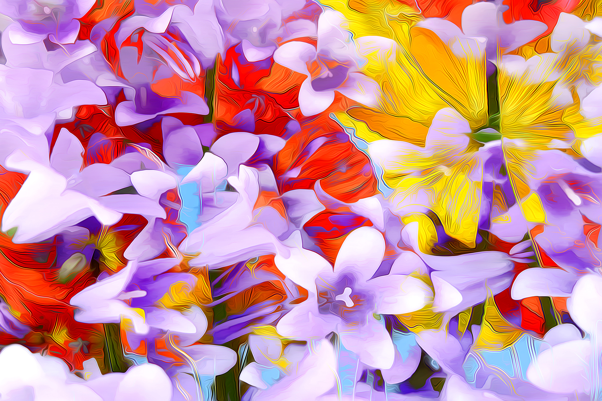 abstract, flowers, art, rendering images
