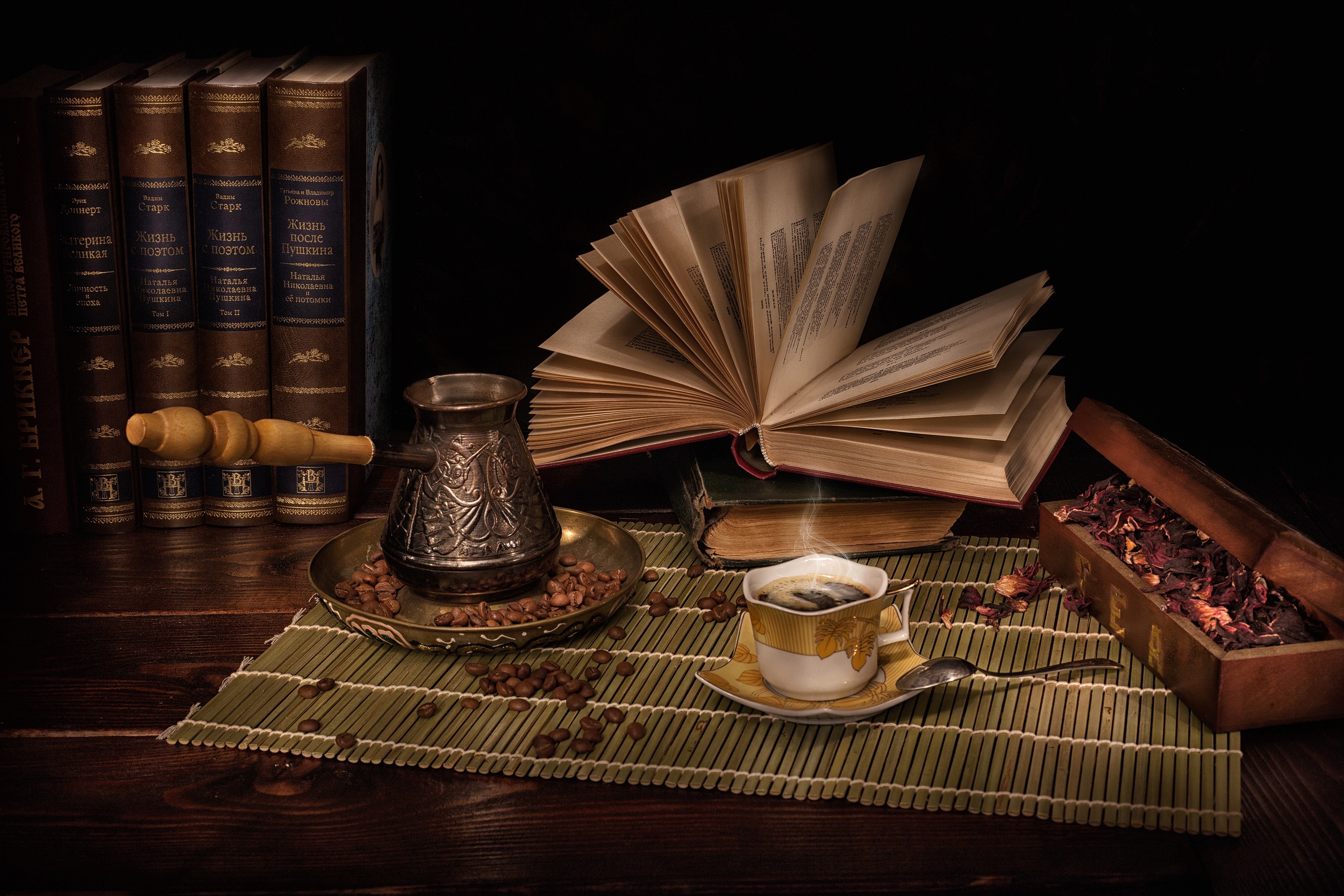 HD desktop wallpaper: Food, Coffee, Still Life, Cup, Book, Coffee Beans  download free picture #880997