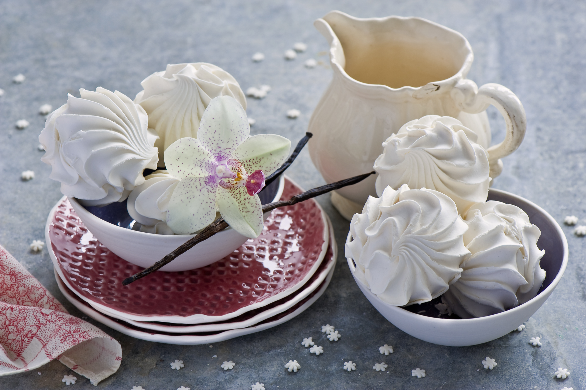 food, tablewares, marshmallow, zephyr, orchid