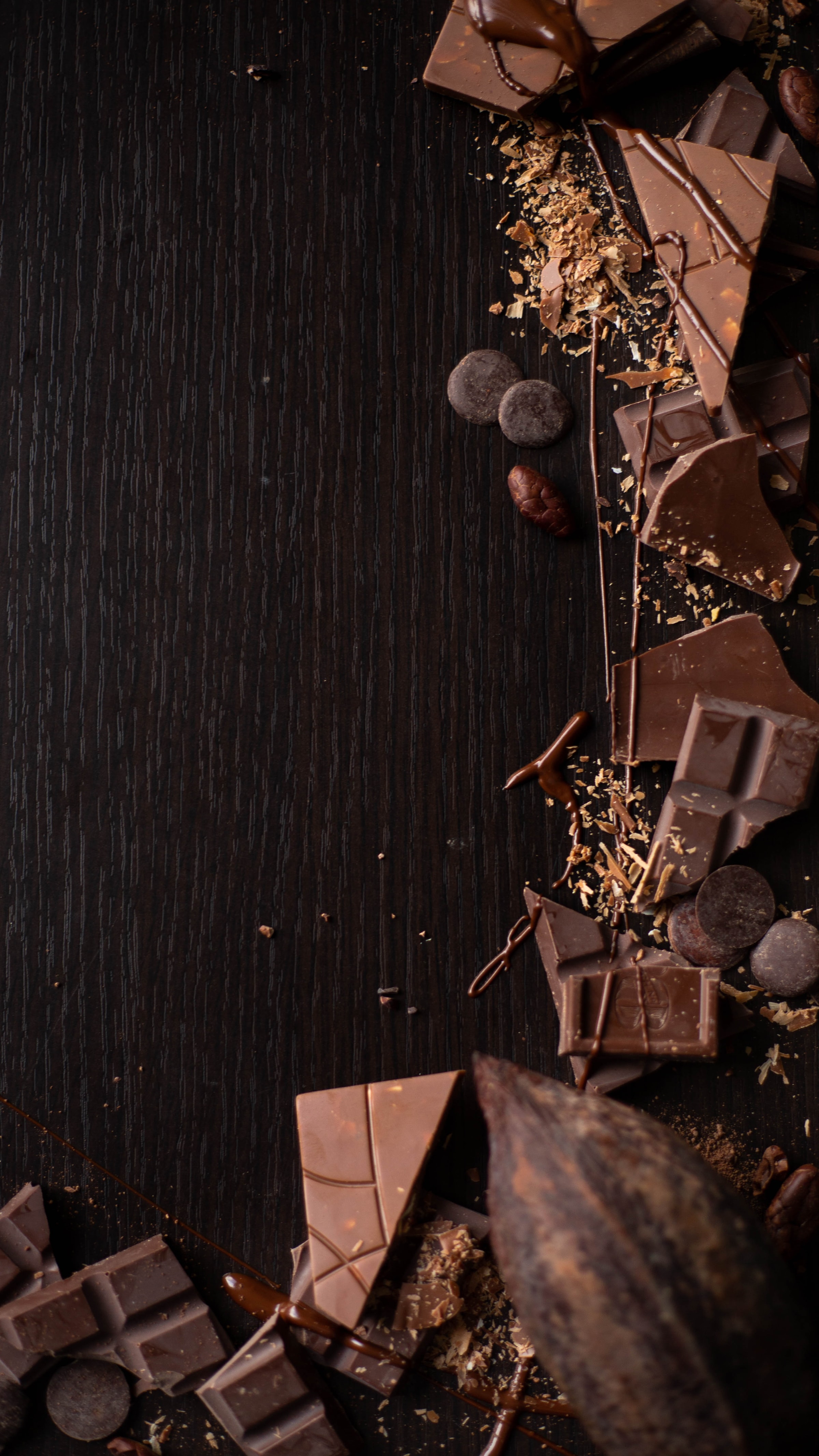 Chocolate wood, cocoa, chocolates, surface Free Stock Photos