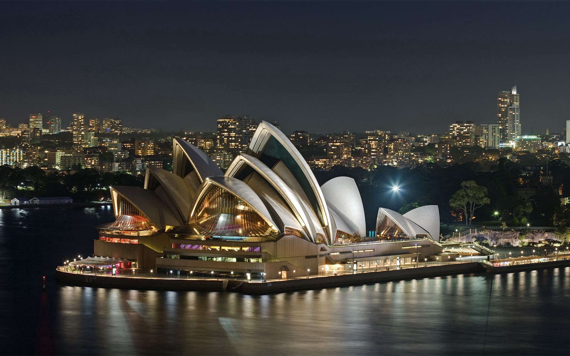 87454 download wallpaper australia, cities, rivers, sight, evening, landmark, theatre, opera screensavers and pictures for free