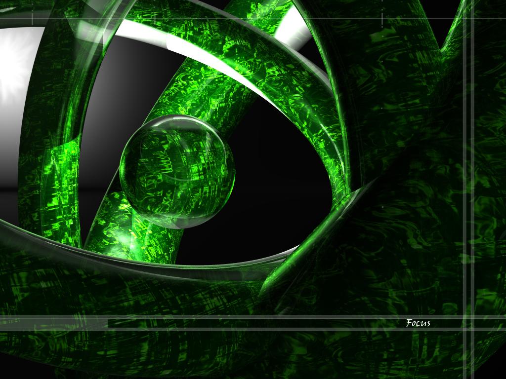 green, sphere, abstract