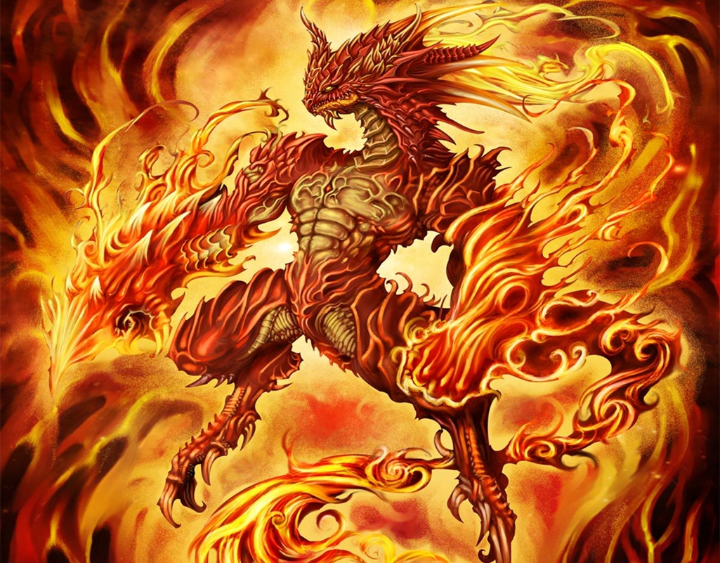 Mobile Wallpaper Demon fire, dragon, fantasy