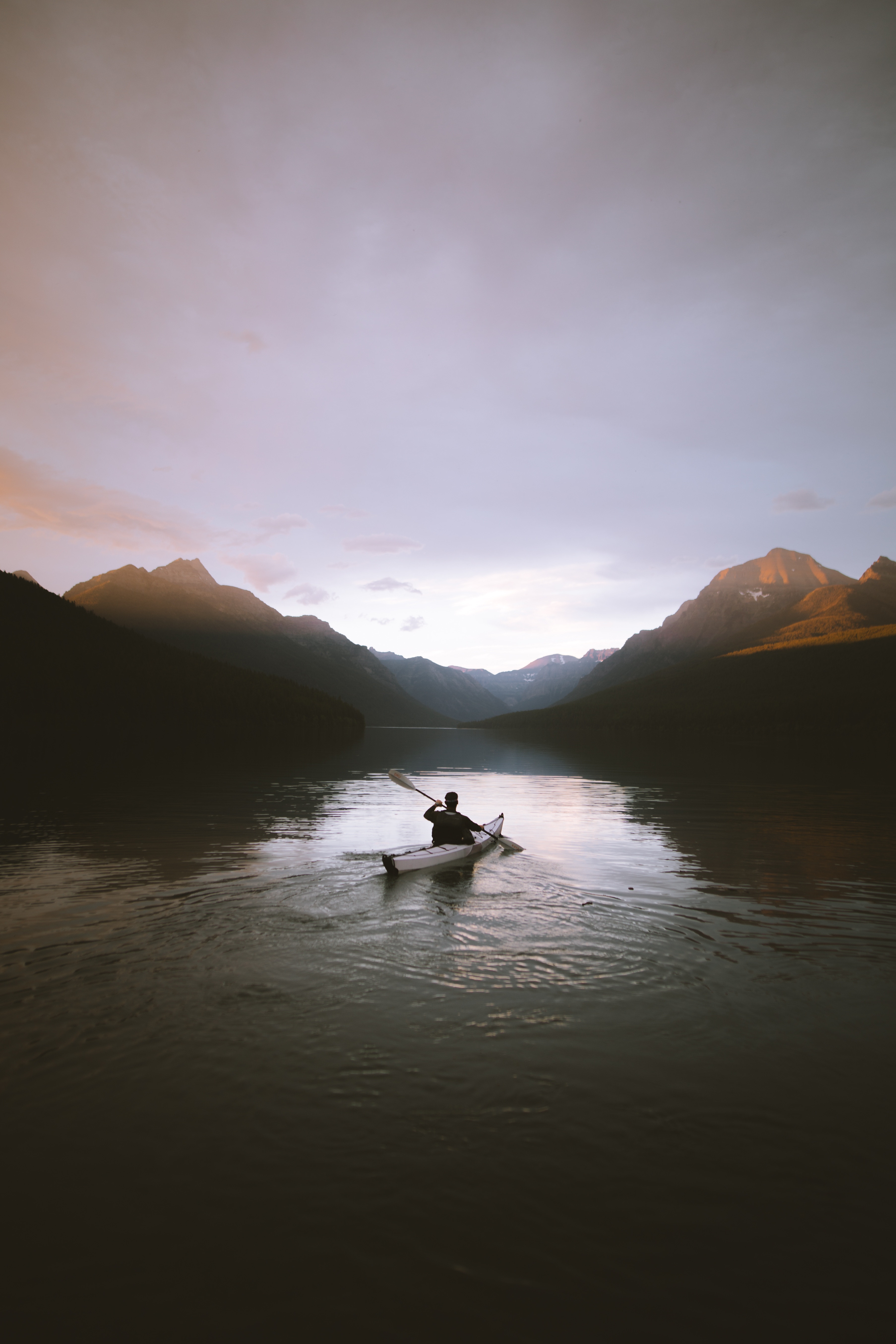boat, nature, rocks, silhouette, loneliness, paddle, oar