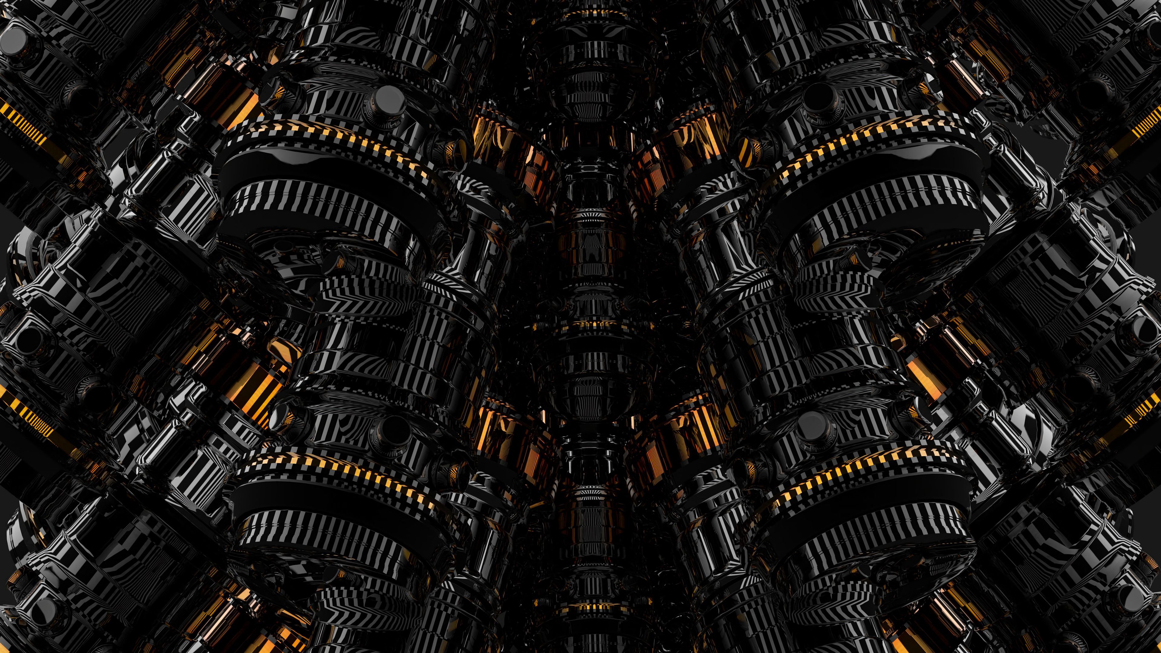 147382 download wallpaper 3d, black, dark, structure, design, construction, mechanism screensavers and pictures for free