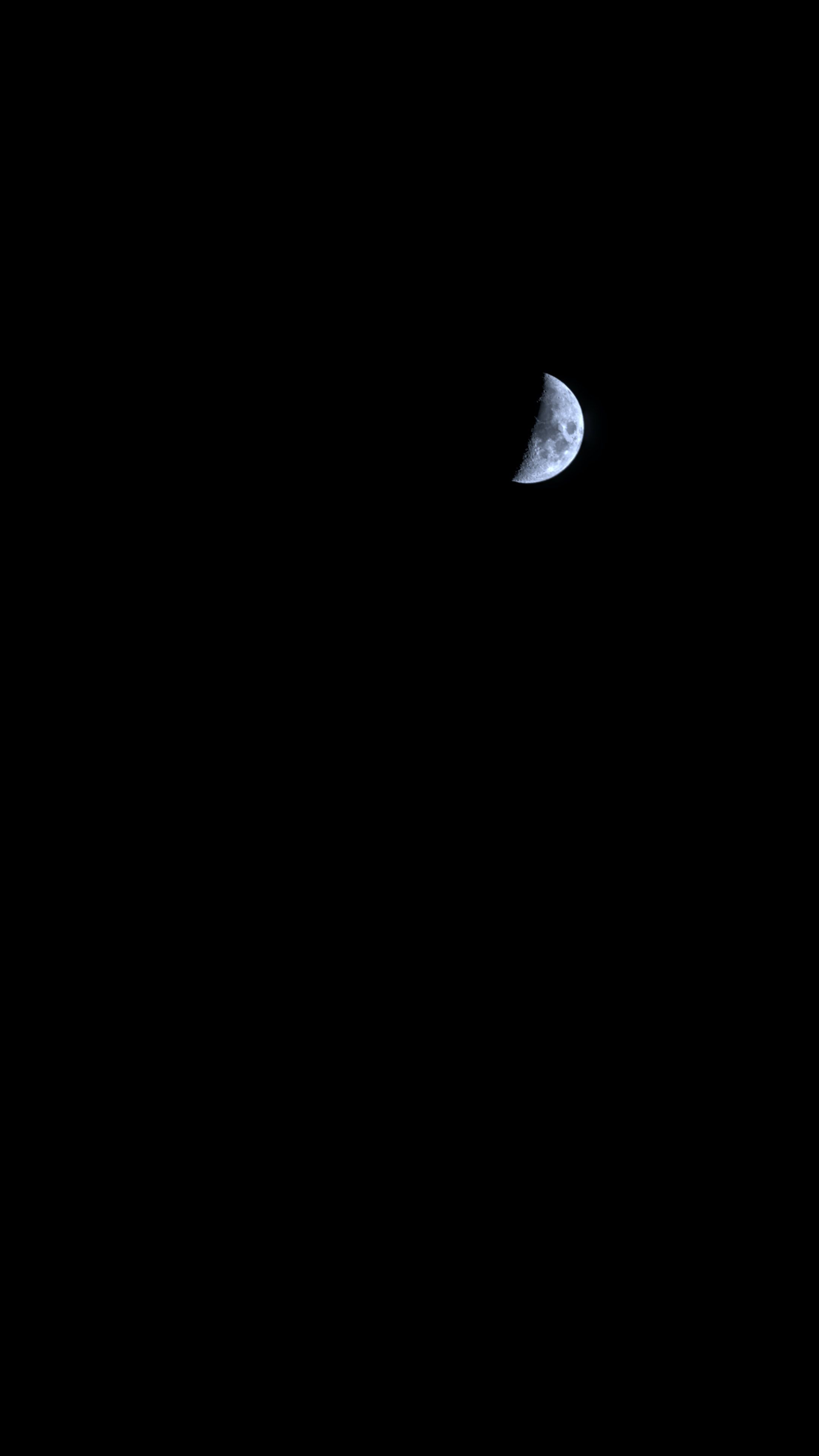 sky, night, moon, black, minimalism 4K