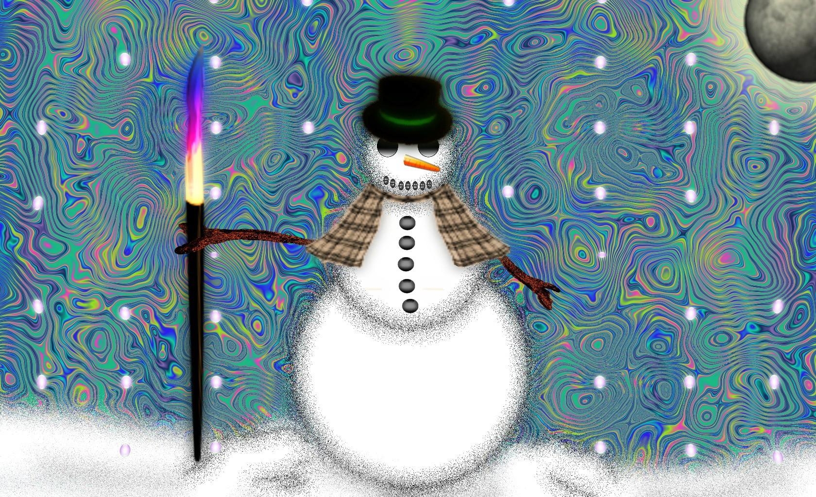 51314 скачать обои снеговик, узоры, праздники, фон, огонь, яркий - заставки и картинки бесплатно