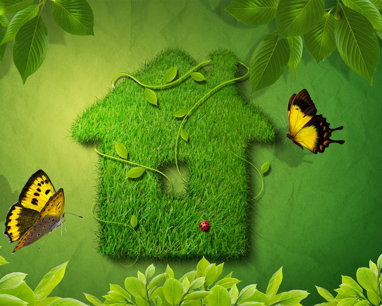 houses, grass, background, green iphone wallpaper