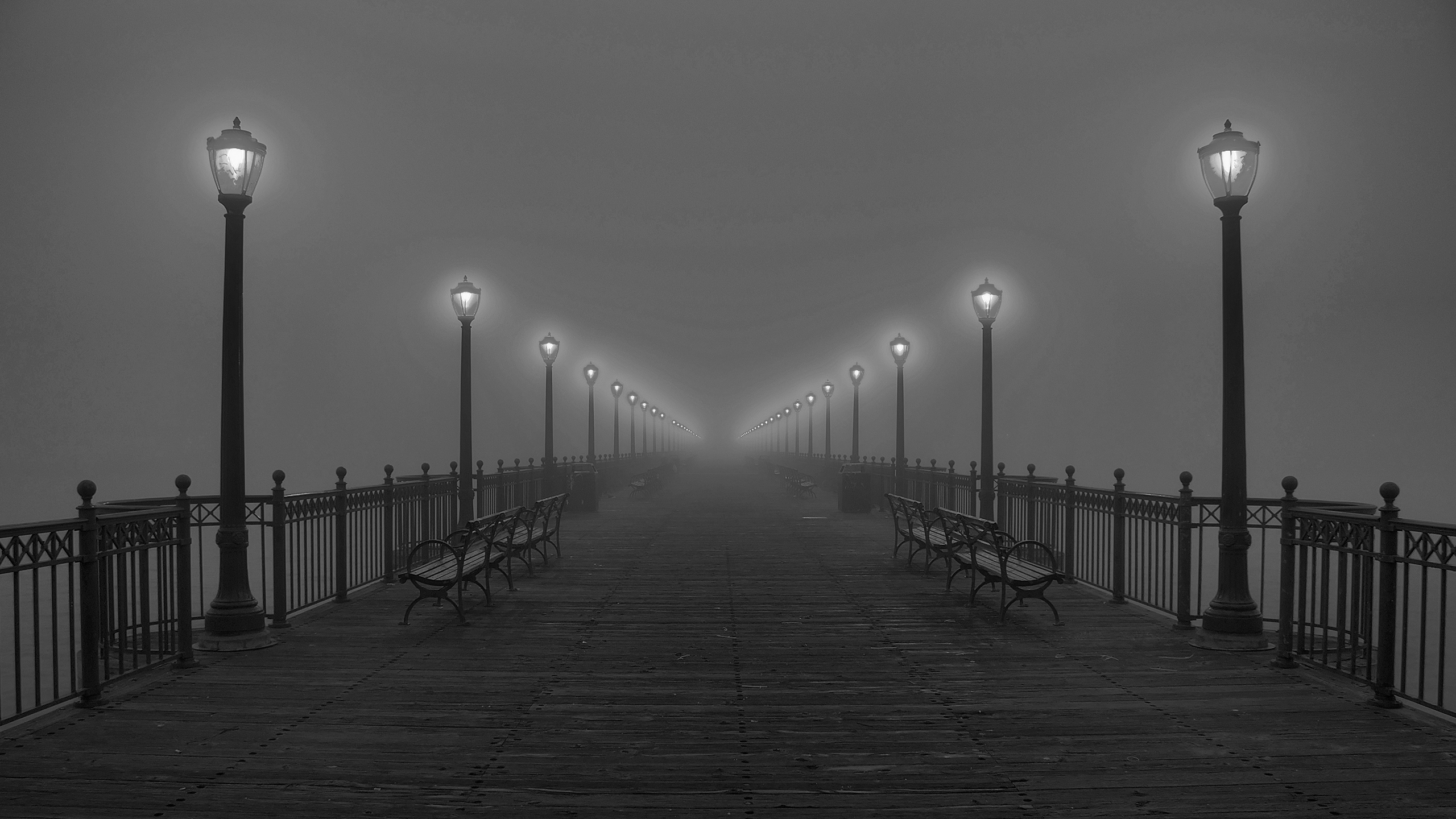lamp, light, man made, pier, bench