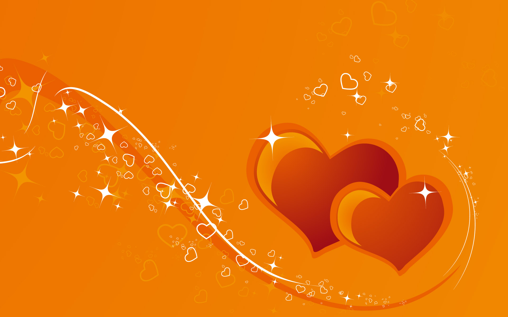 Сердце на оранжевом фоне