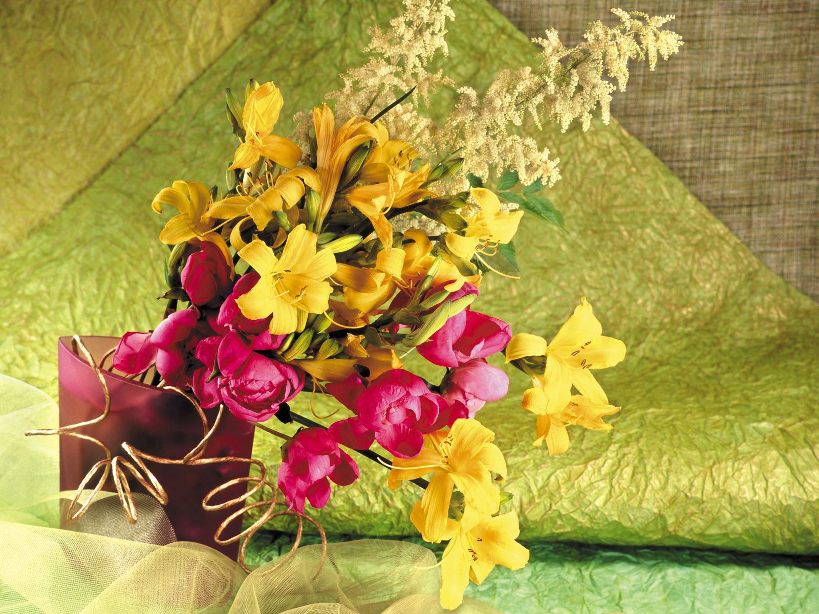 Laden Sie das Blumen, Rosa, Lilien, Pfingstrosen, Vase-Bild kostenlos auf Ihren PC-Desktop herunter