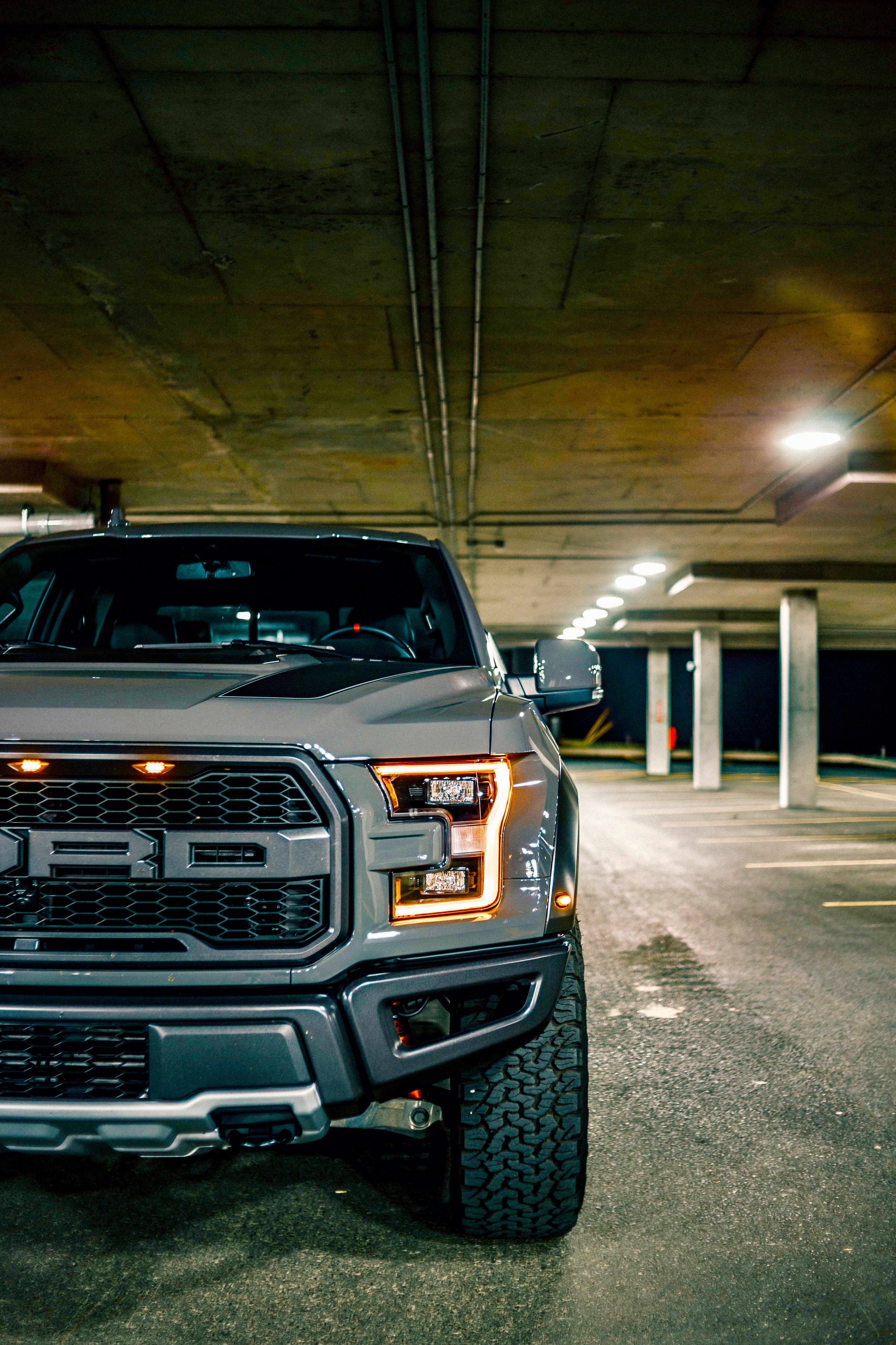ford raptor, ford, suv, front view, car, cars, grey, parking