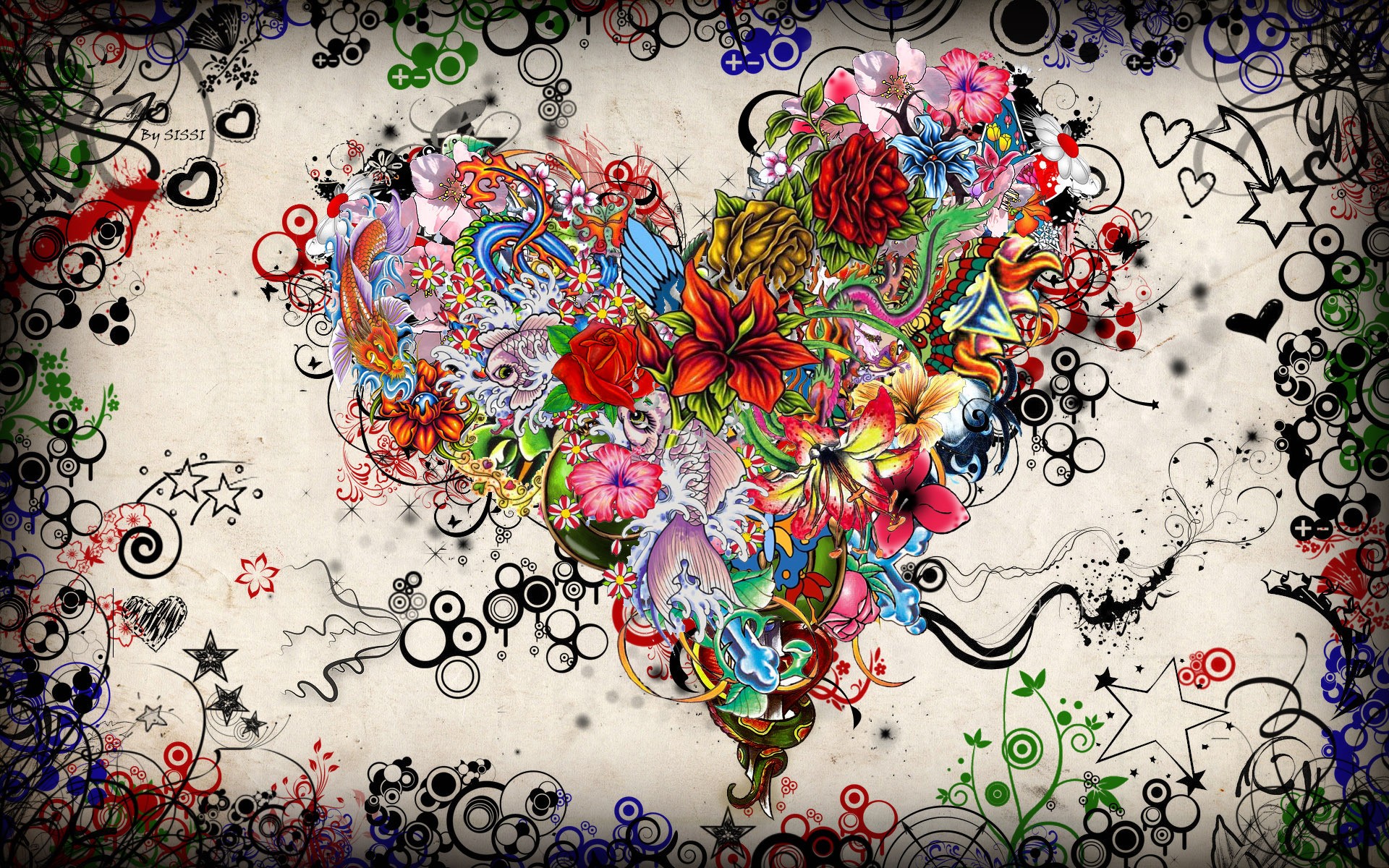 valentine's day, heart, artistic, psychedelic