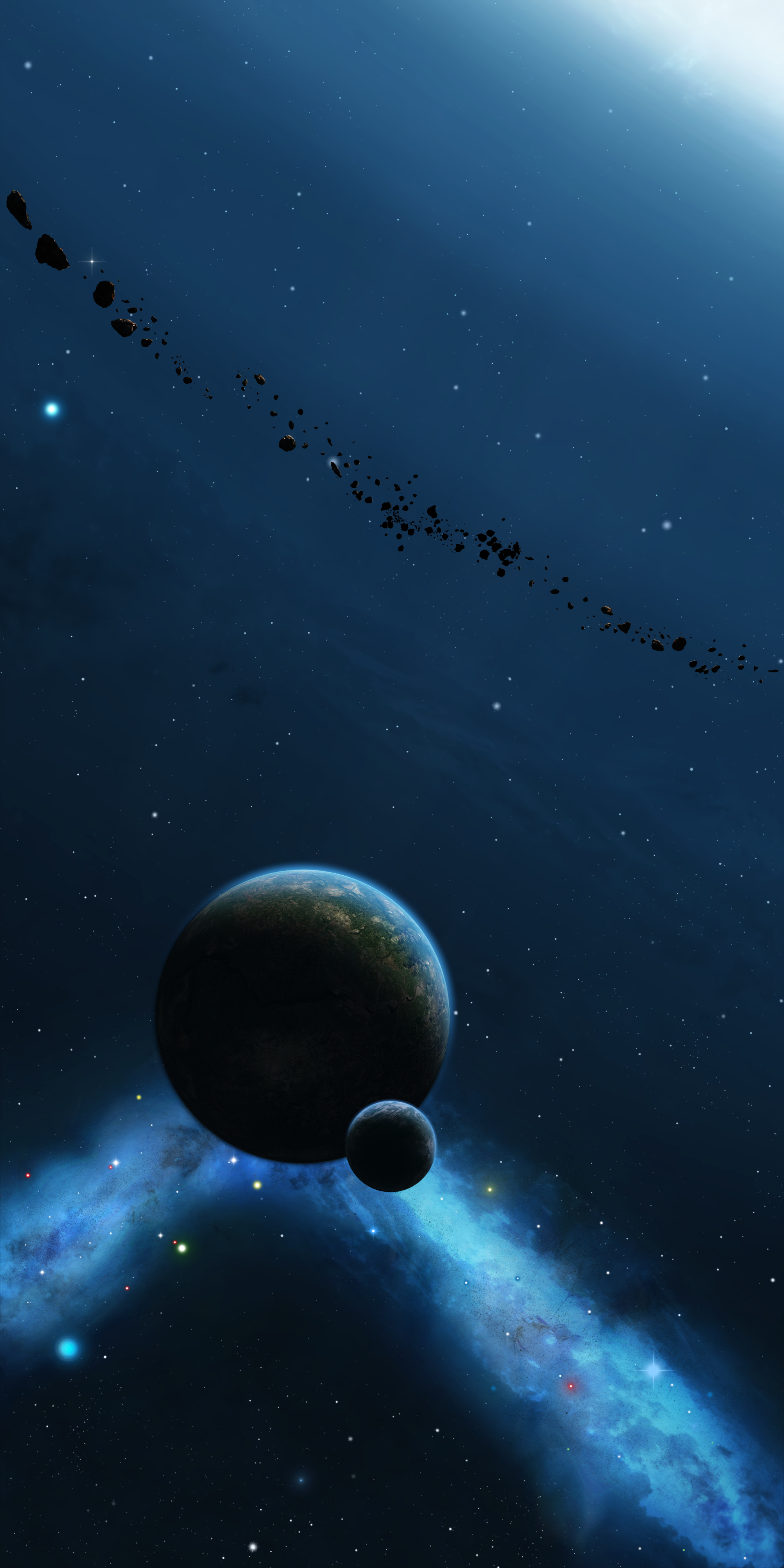 planets, universe, nebula, galaxy, asteroids iphone wallpaper
