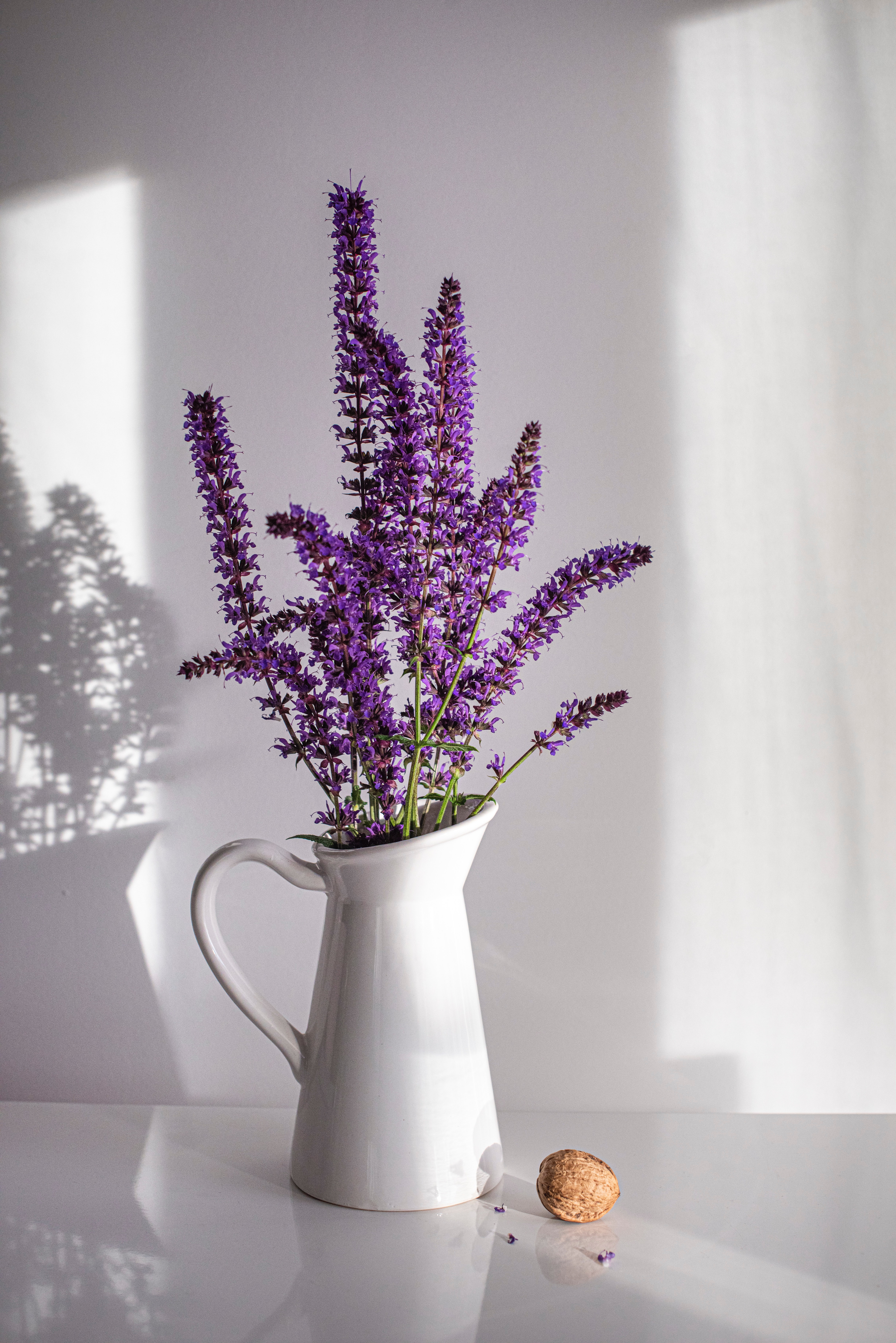 Handy-Wallpaper Lavendel, Blumen, Strauß, Bouquet, Vase, Nuss, Mutter kostenlos herunterladen.