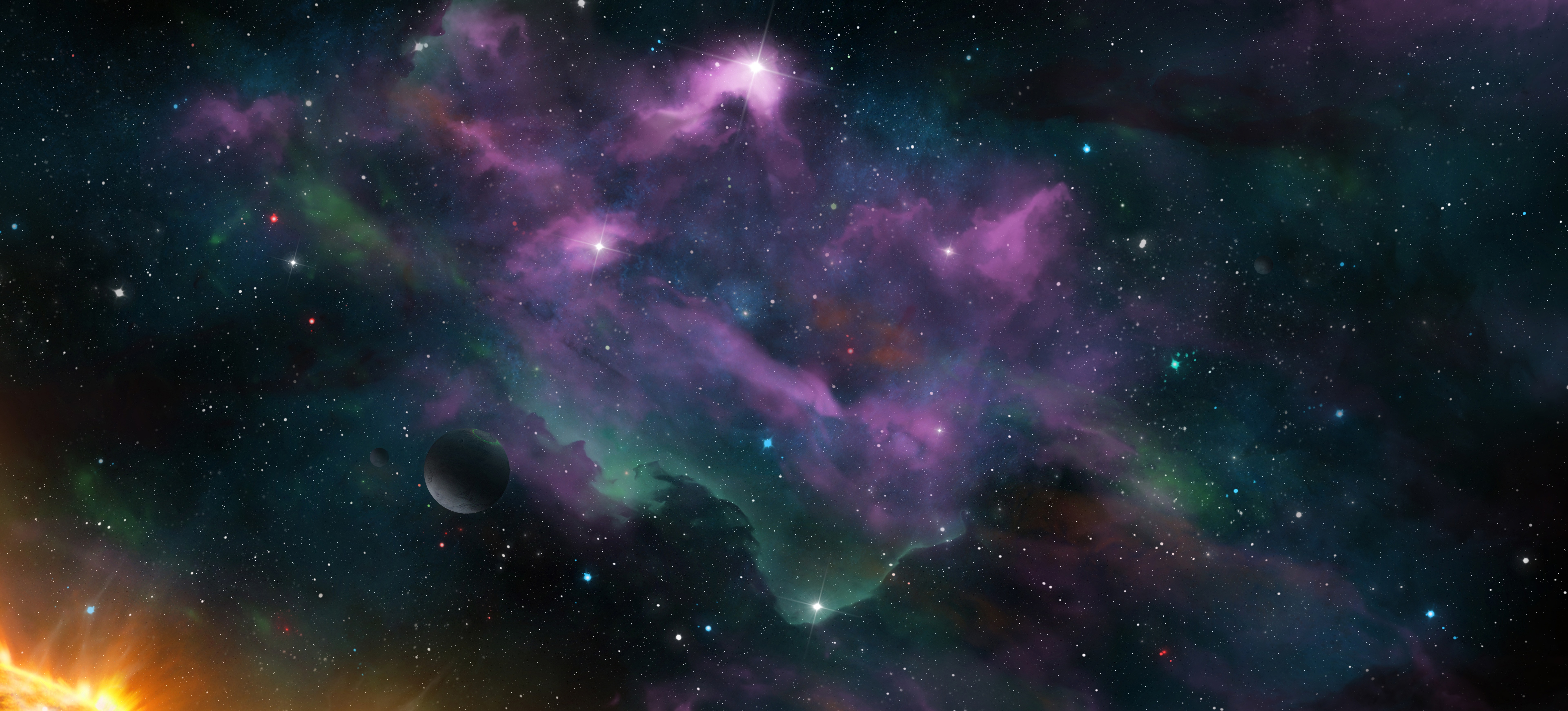 1080p pic nebula, stars, galaxy, planets