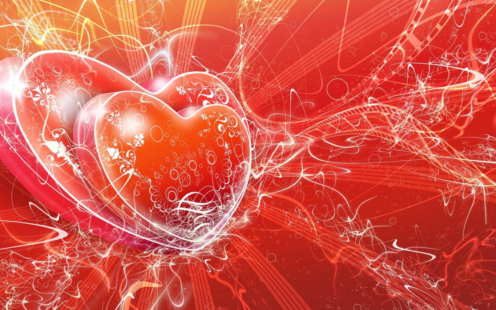 Wallpaper for mobile devices heart, vector, love