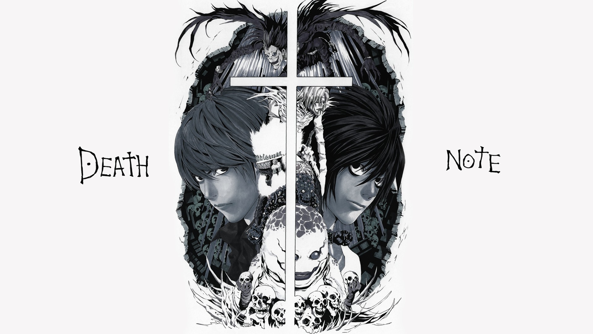 death note, anime, l (death note), light yagami