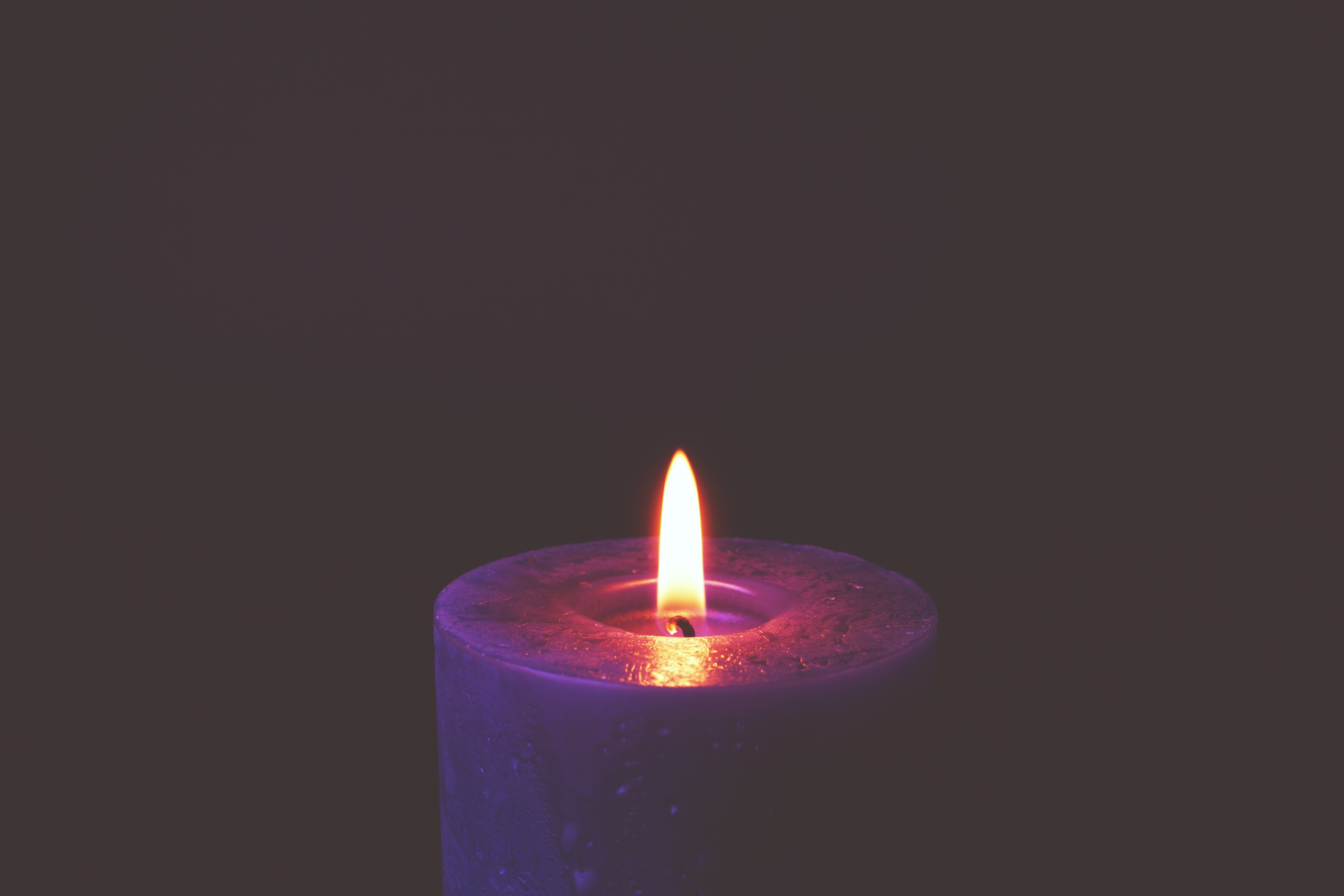 candle, flame, dark, minimalism, wax QHD