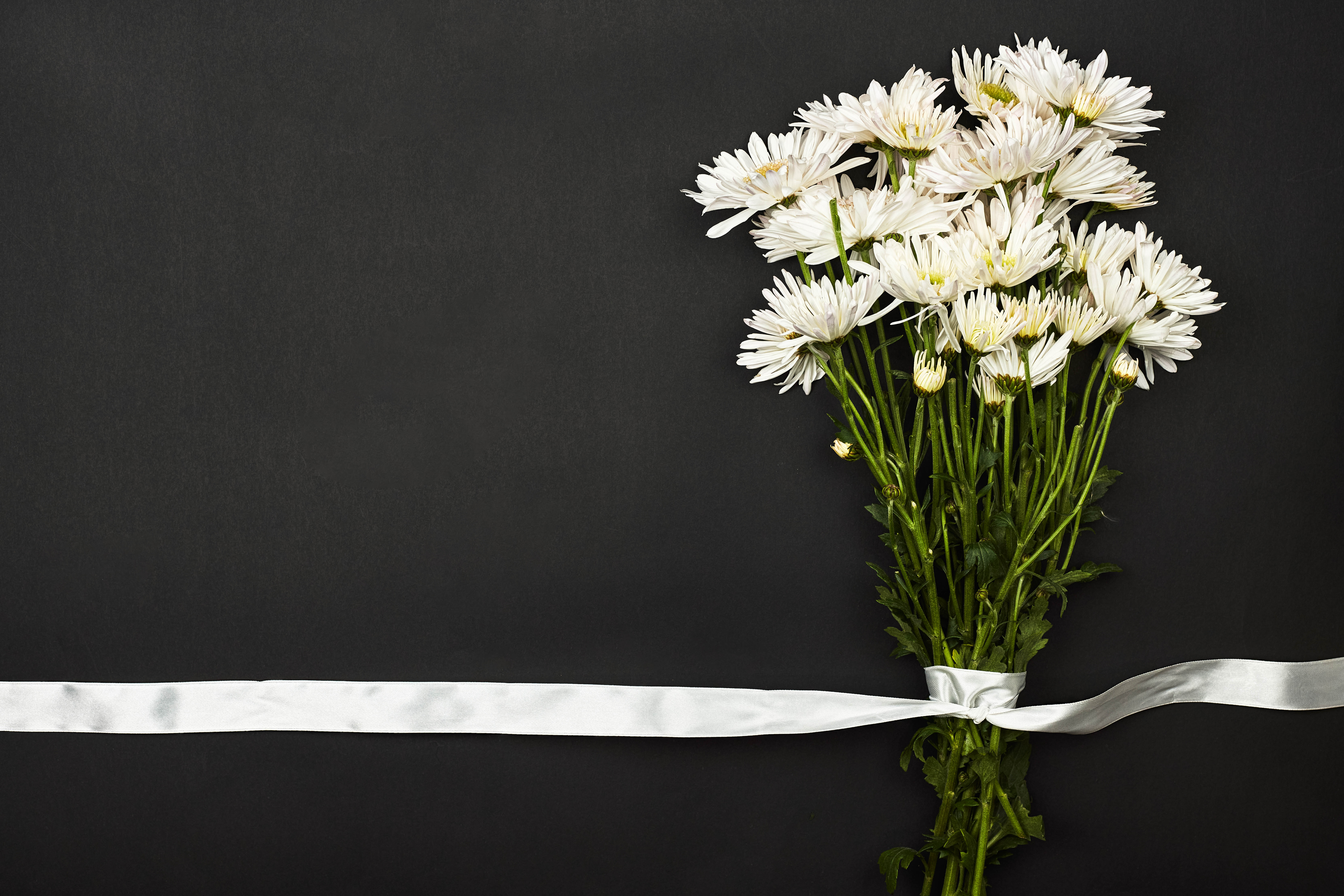bouquet, flowers, white, tape