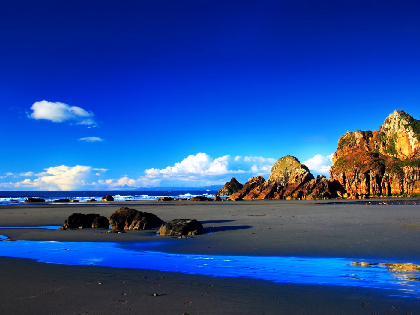 sea, landscape, beach, blue mobile wallpaper