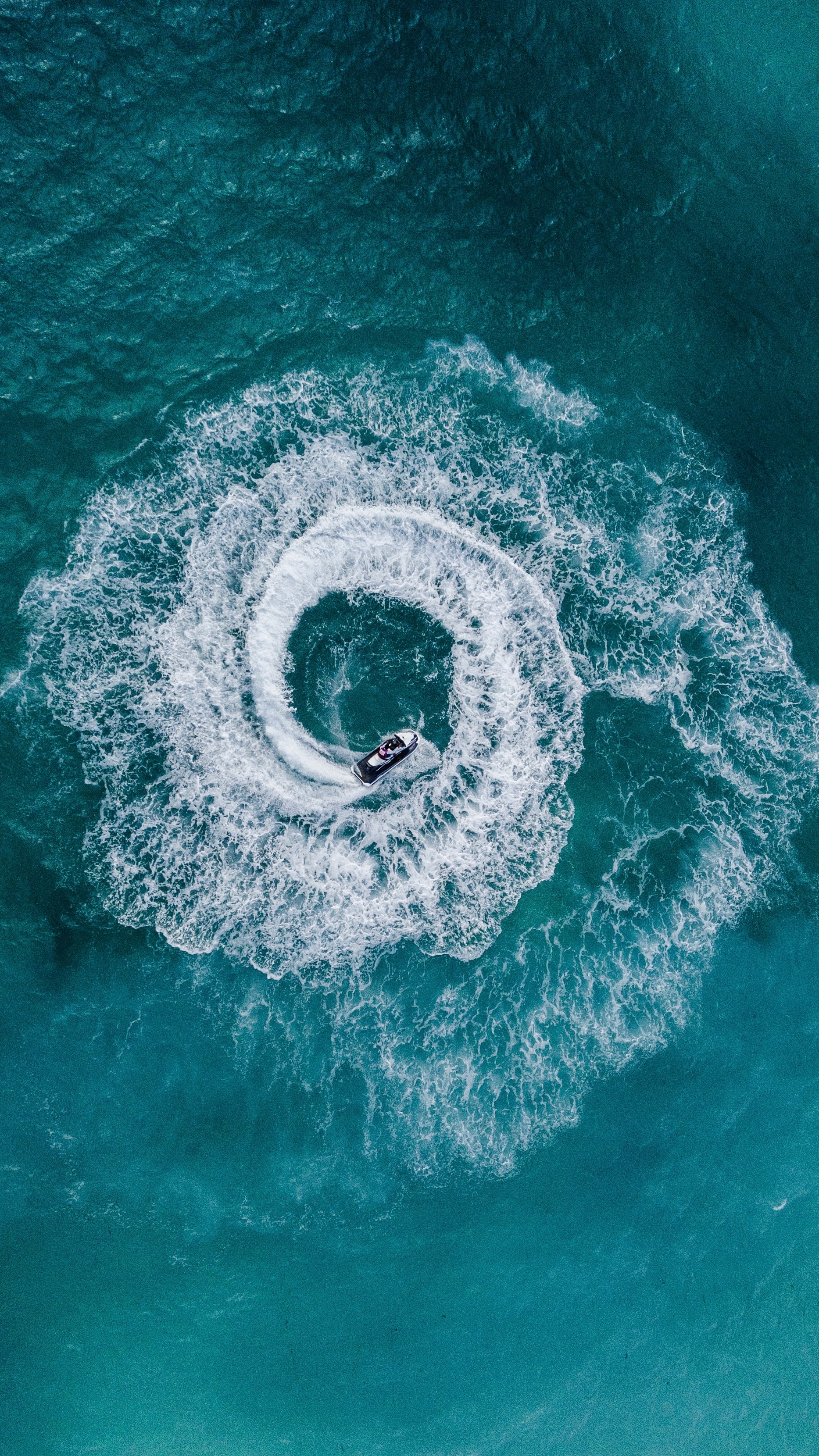 android miscellaneous, water, sea, waves, view from above, miscellanea, jet ski, hydrocycle