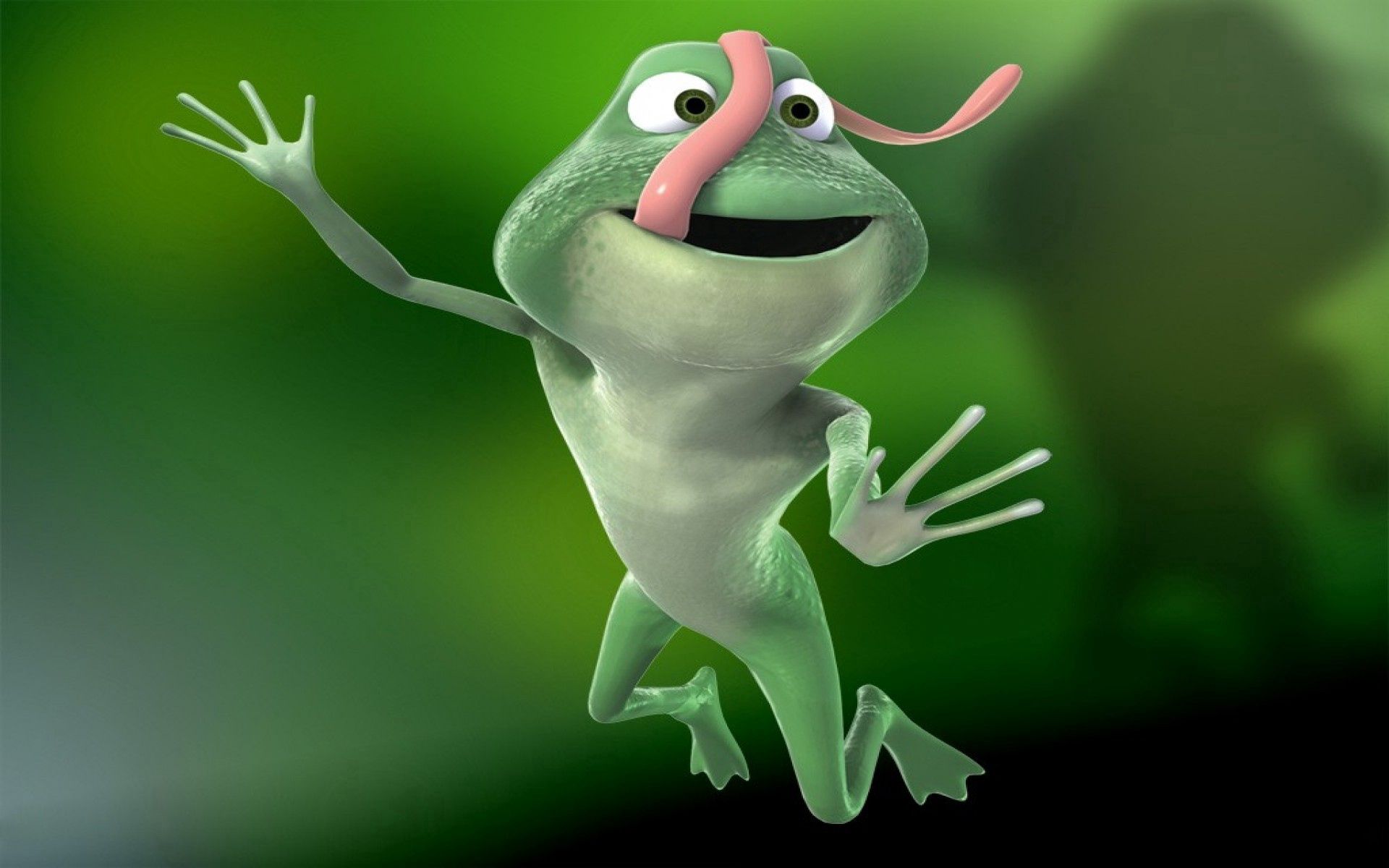 3d, green, pink, bounce, jump, language, tongue, long, frog Full HD