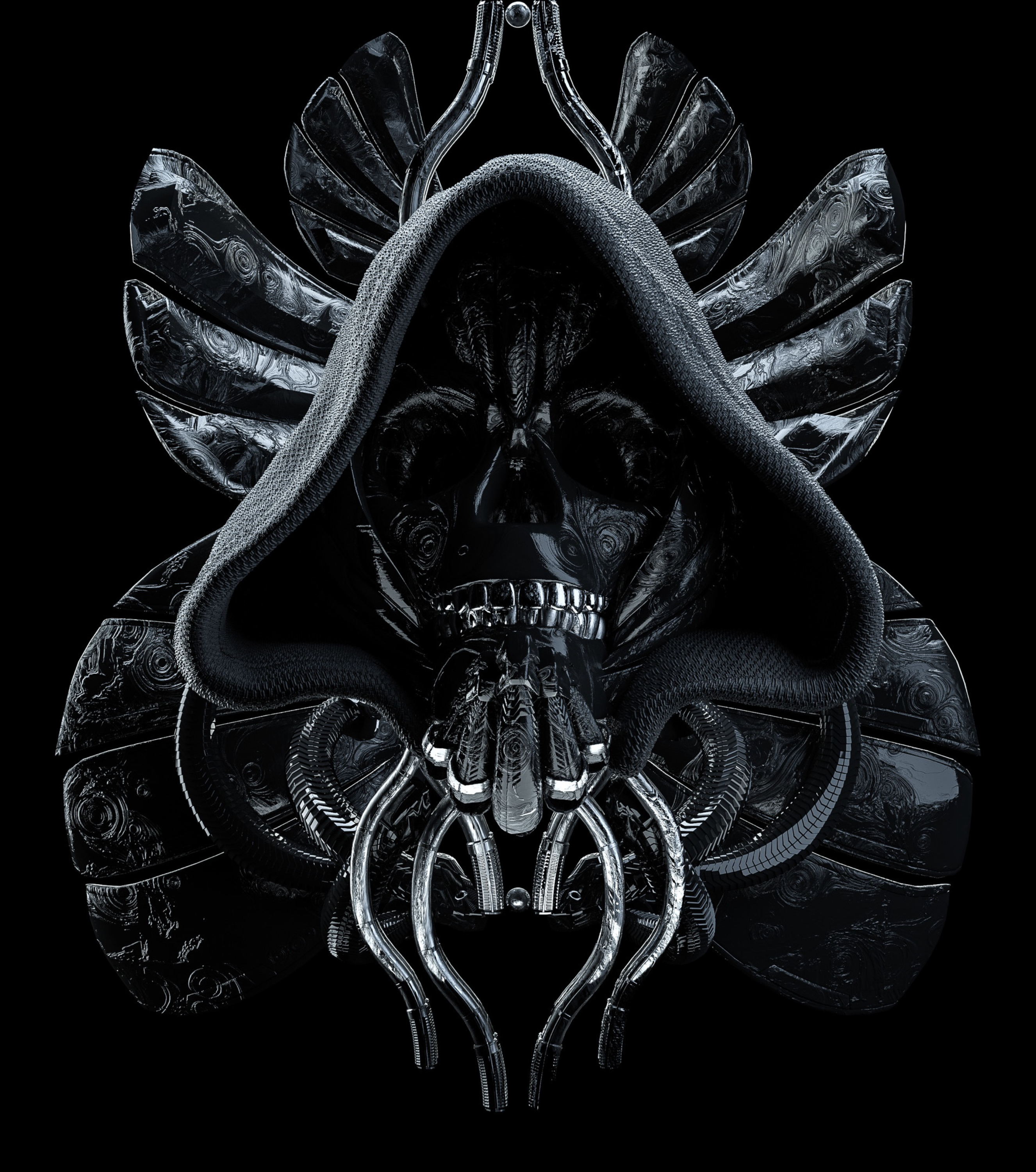 53206 free wallpaper 1080x1920 for phone, download images skull, hood, dark, sci-fi 1080x1920 for mobile