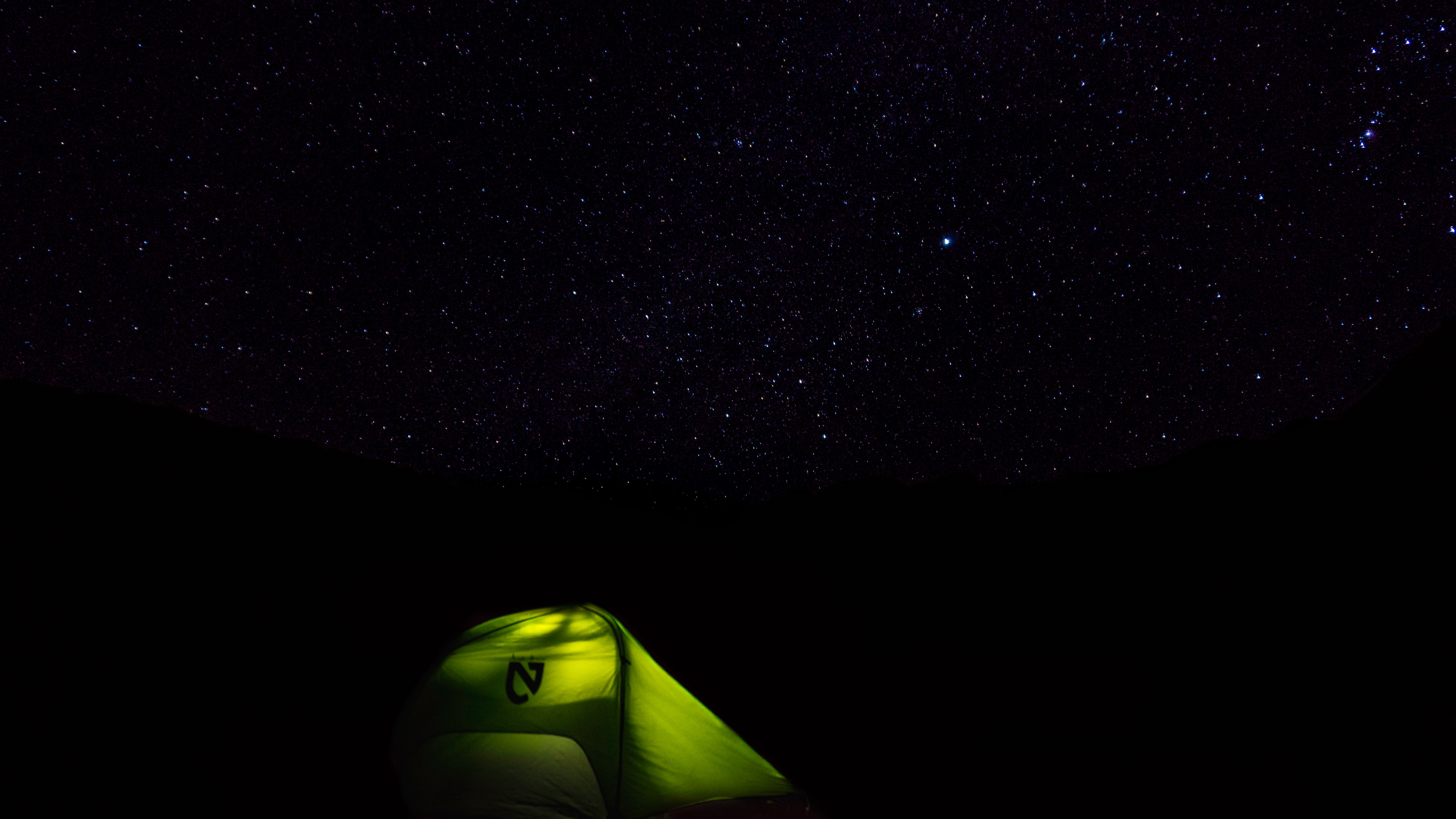 stars, night, dark, starry sky, tent, camping, campsite High Definition image