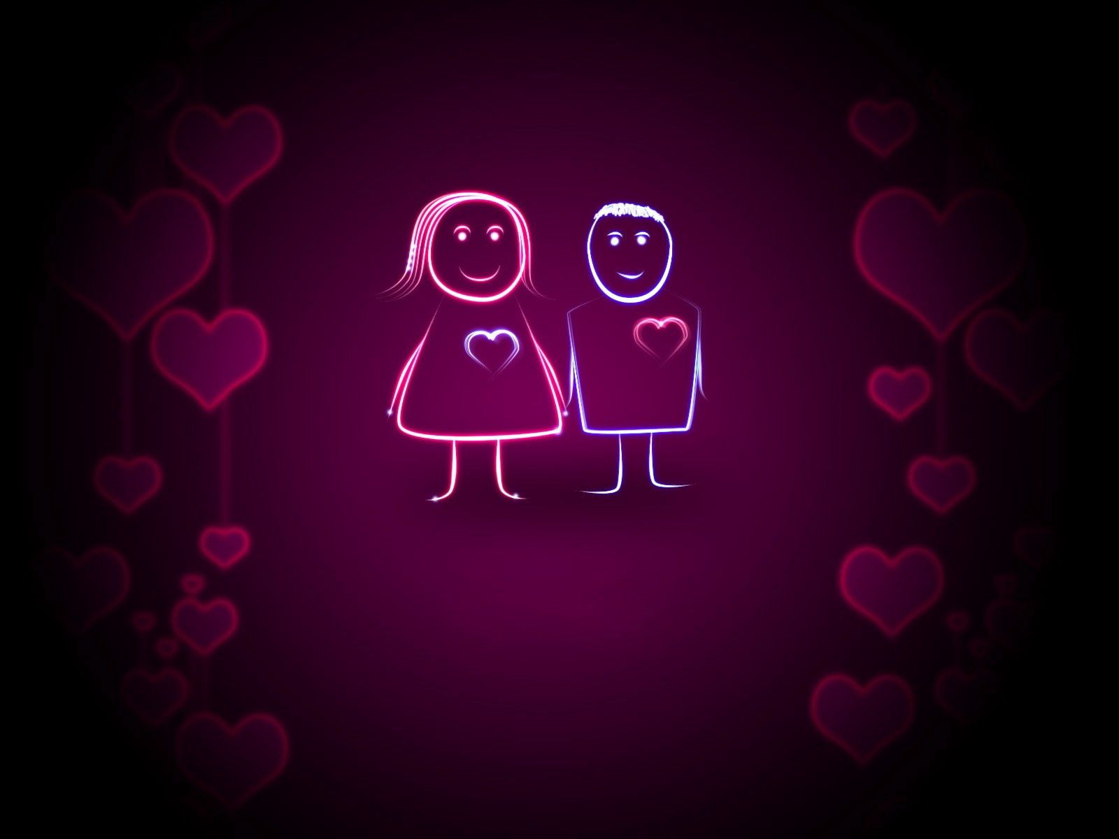 shine, heart, love, pair, couple, background, light HD wallpaper