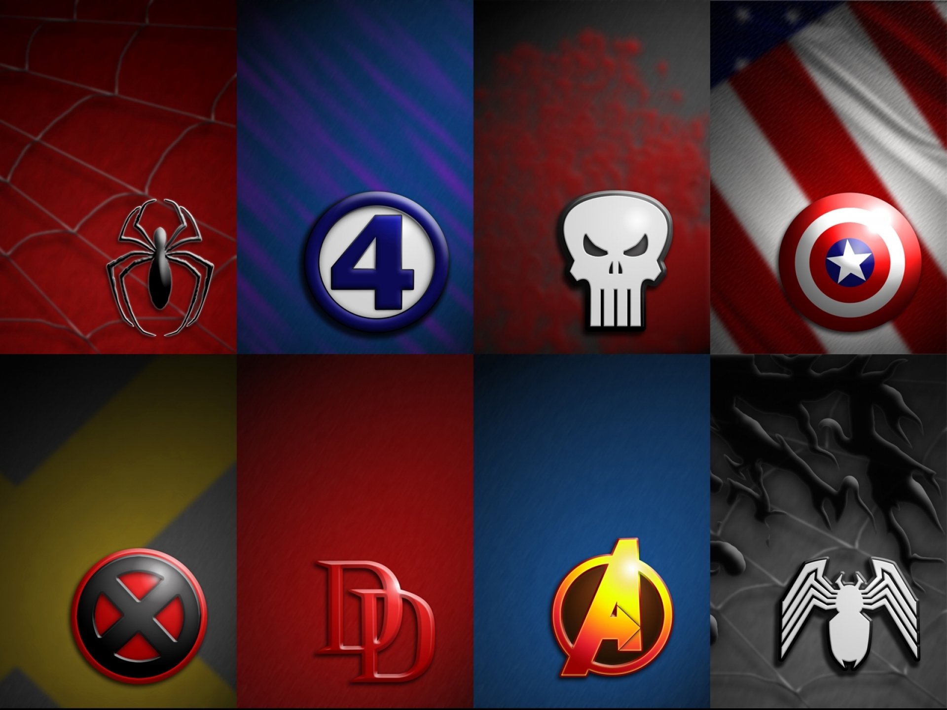 avengers, spider man, comics, marvel comics, captain america, collage, daredevil, fantastic four, logo, punisher, x men Full HD