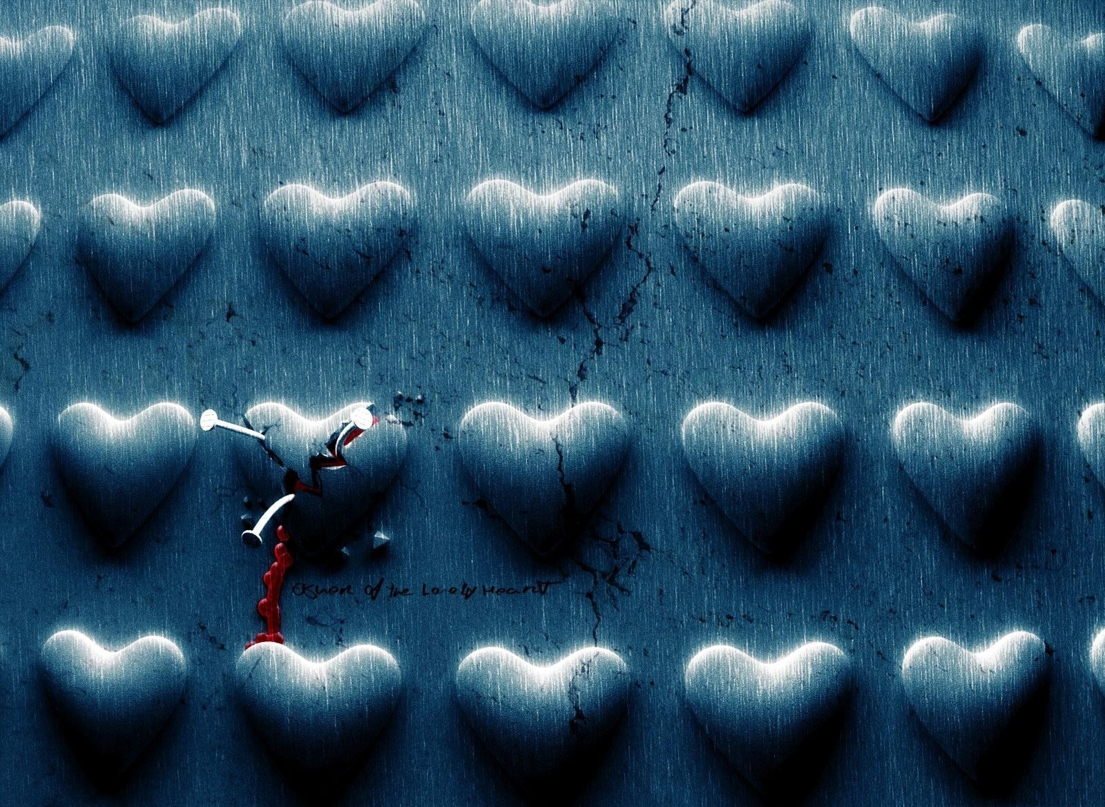 QHD wallpaper blue, love, surface, heart