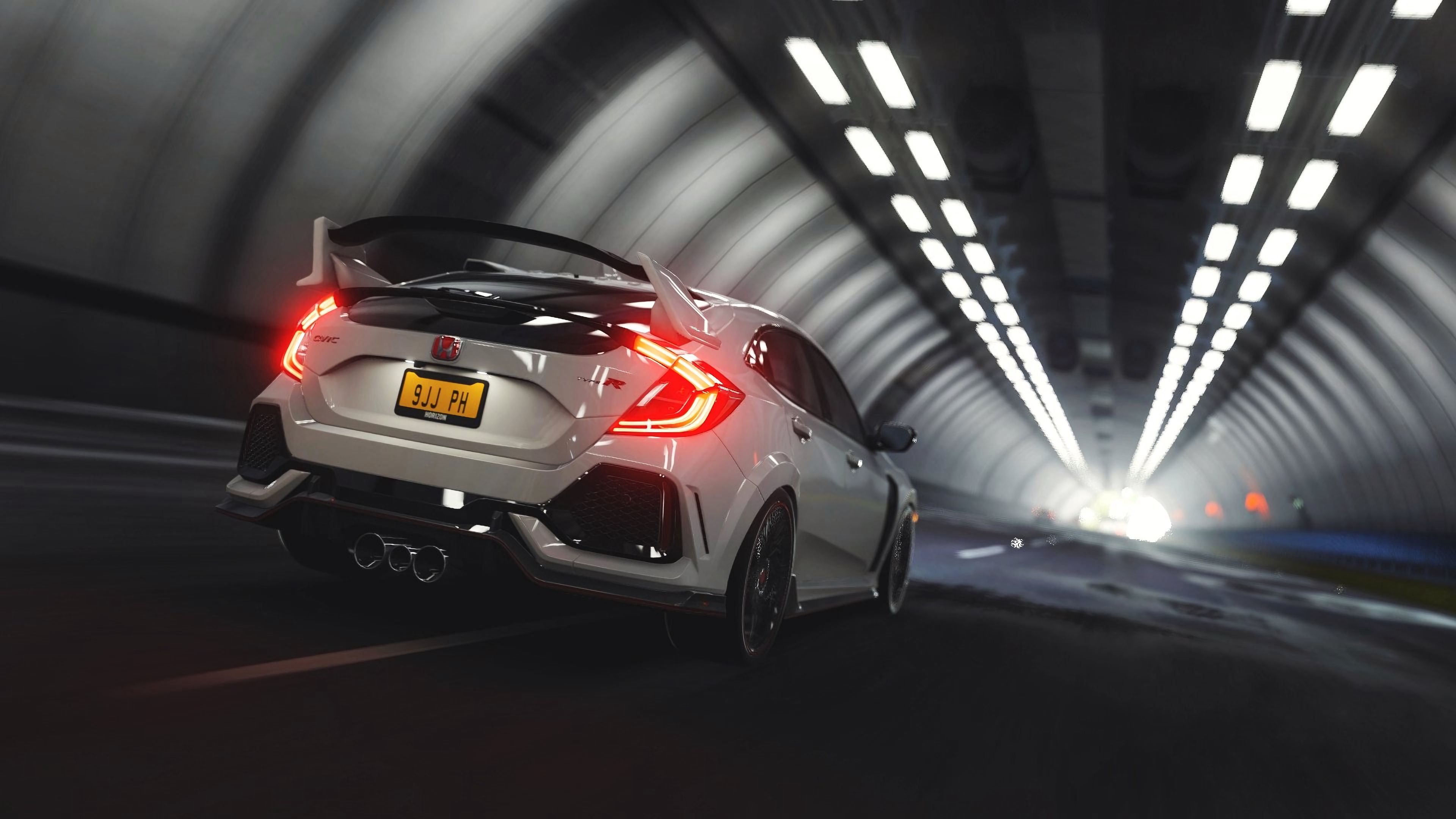 150858 download wallpaper honda, cars, tunnel, race, honda type r, honda civic type r screensavers and pictures for free