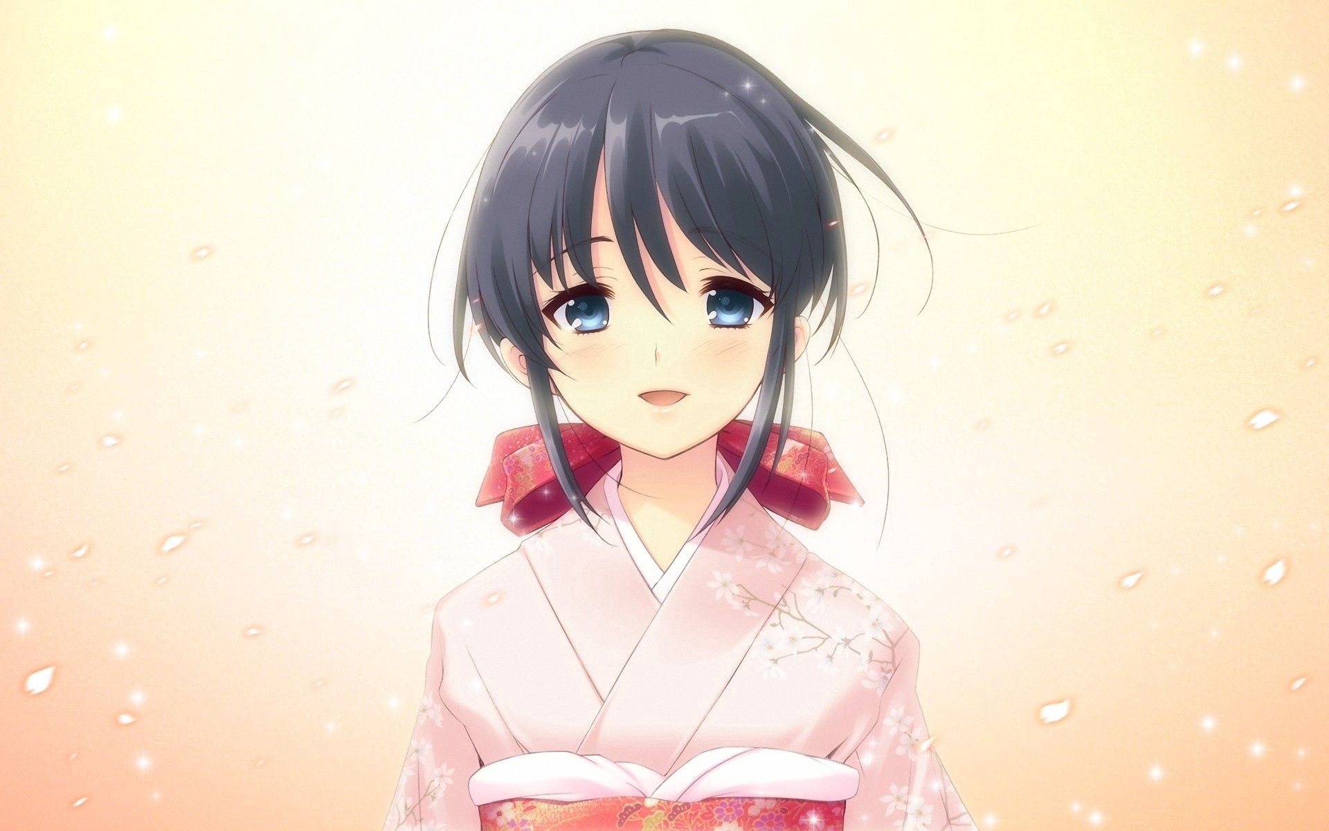 84851 Hintergrundbild herunterladen anime, mädchen, kimono, brünette - Bildschirmschoner und Bilder kostenlos