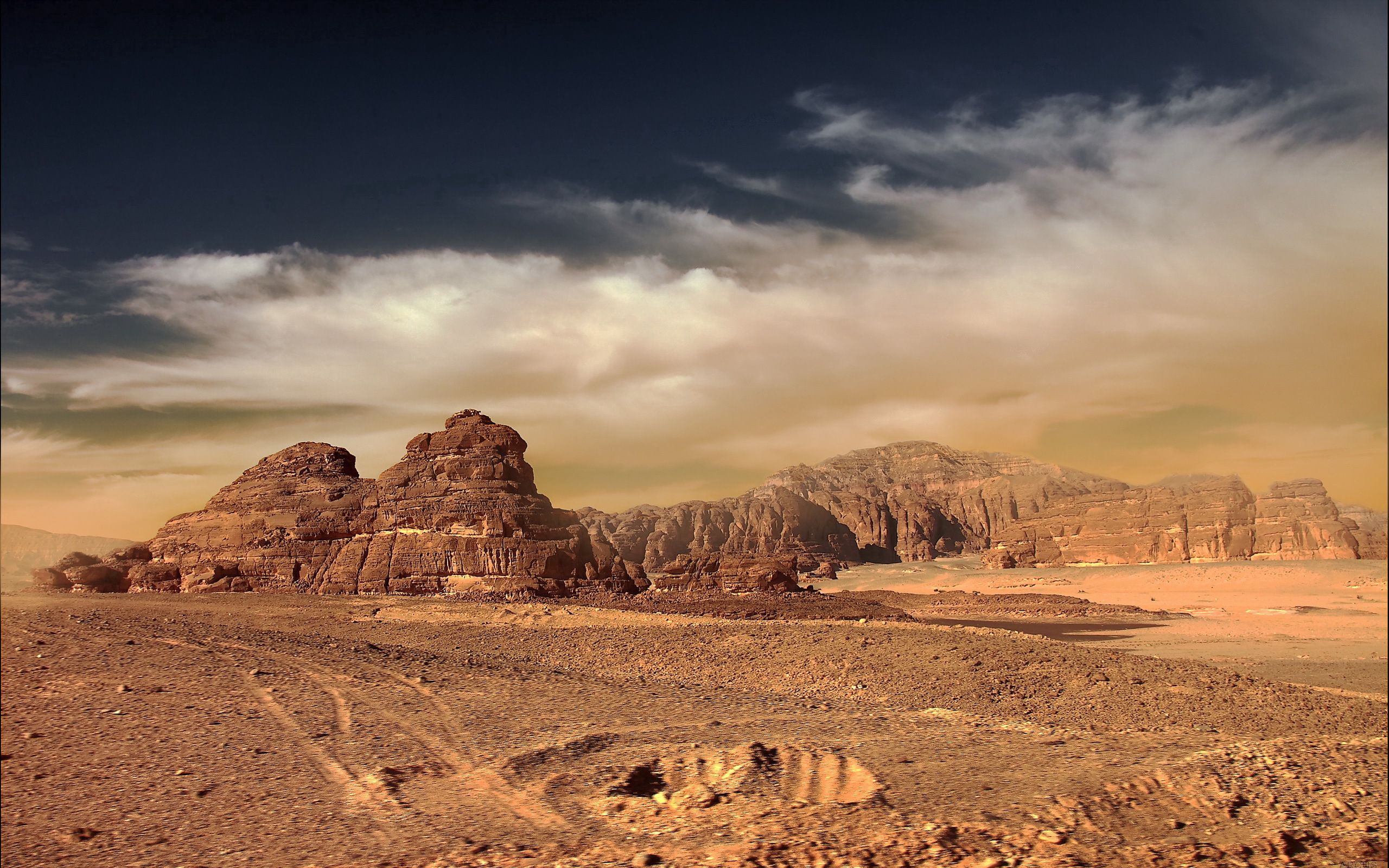 desert, landscape, nature, sky, mountains, sand