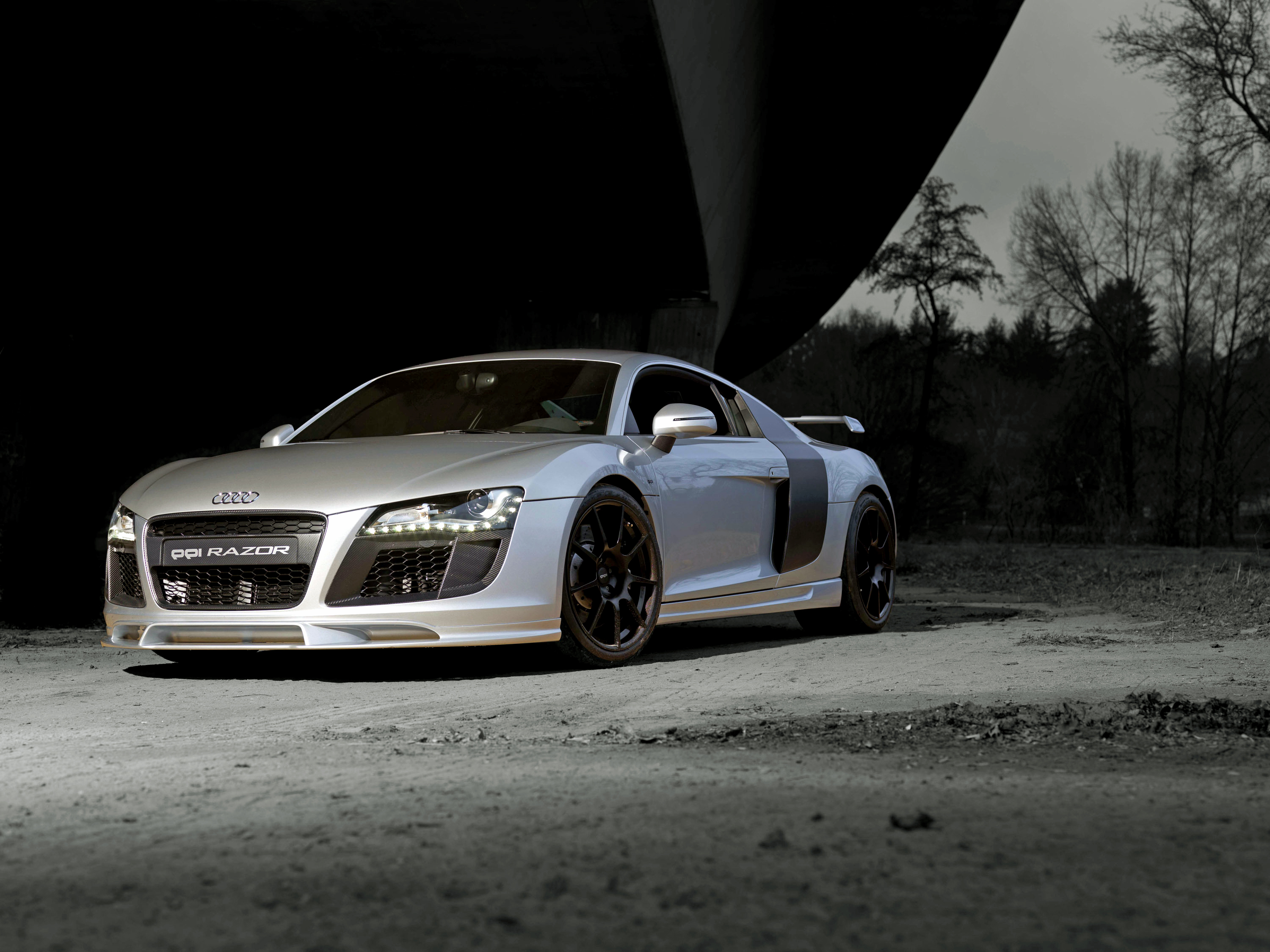 155693 Screensavers and Wallpapers Silvery for phone. Download audi, cars, side view, silver, silvery, r8 pictures for free