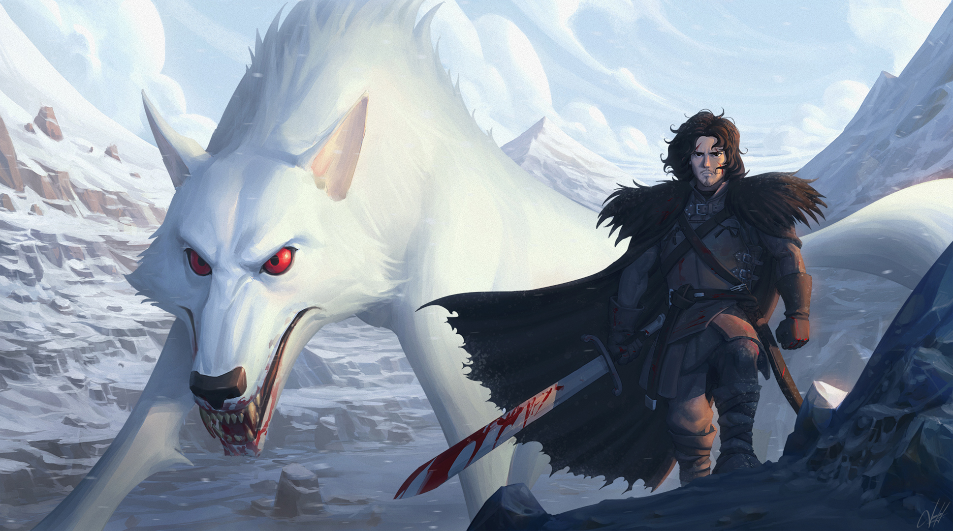 HD desktop wallpaper: Fantasy, Game Of Thrones, Wolf, Warrior, Sword, Jon  Snow, A Song Of Ice And Fire download free picture #739651