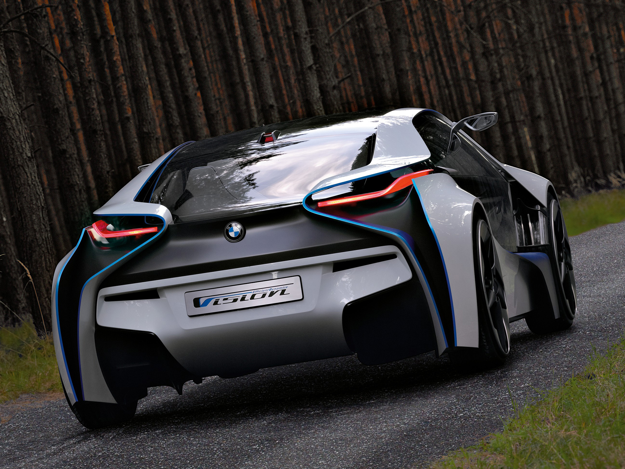 156113 download wallpaper bmw, cars, concept, back view, rear view, vision, efficientdynamics screensavers and pictures for free