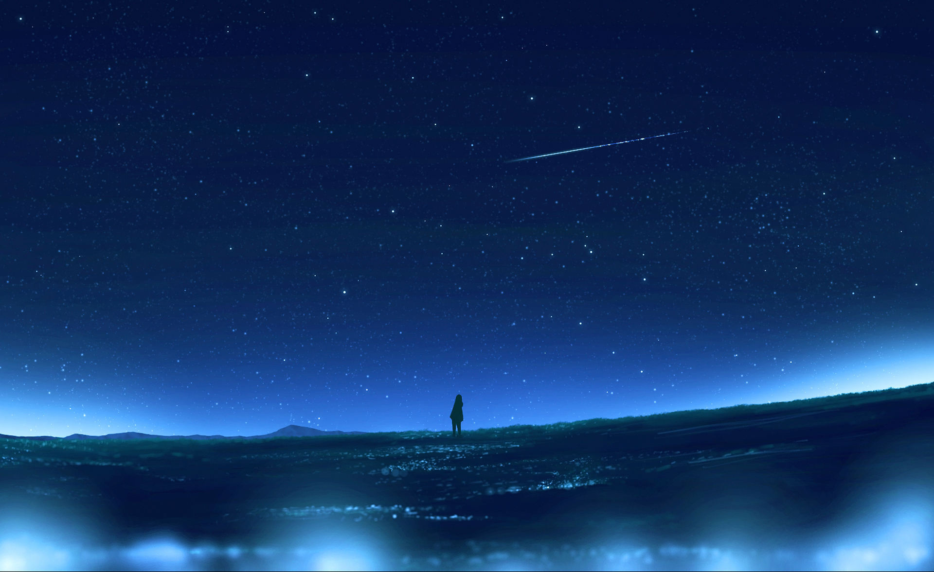 4K Phone Wallpaper anime, night, stars, original