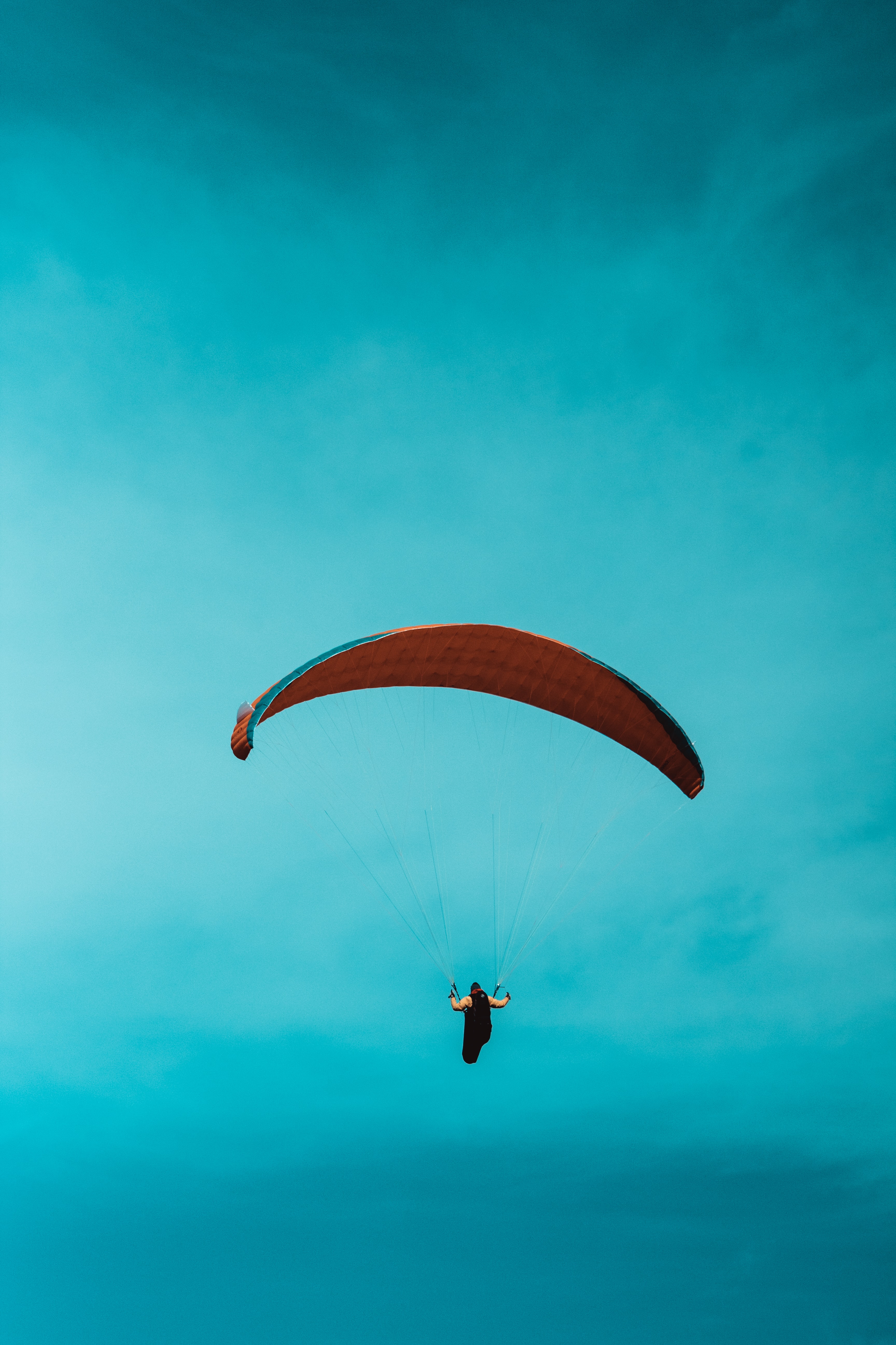 sports, sky, paragliding, paraglider, parachute, parachutist phone background
