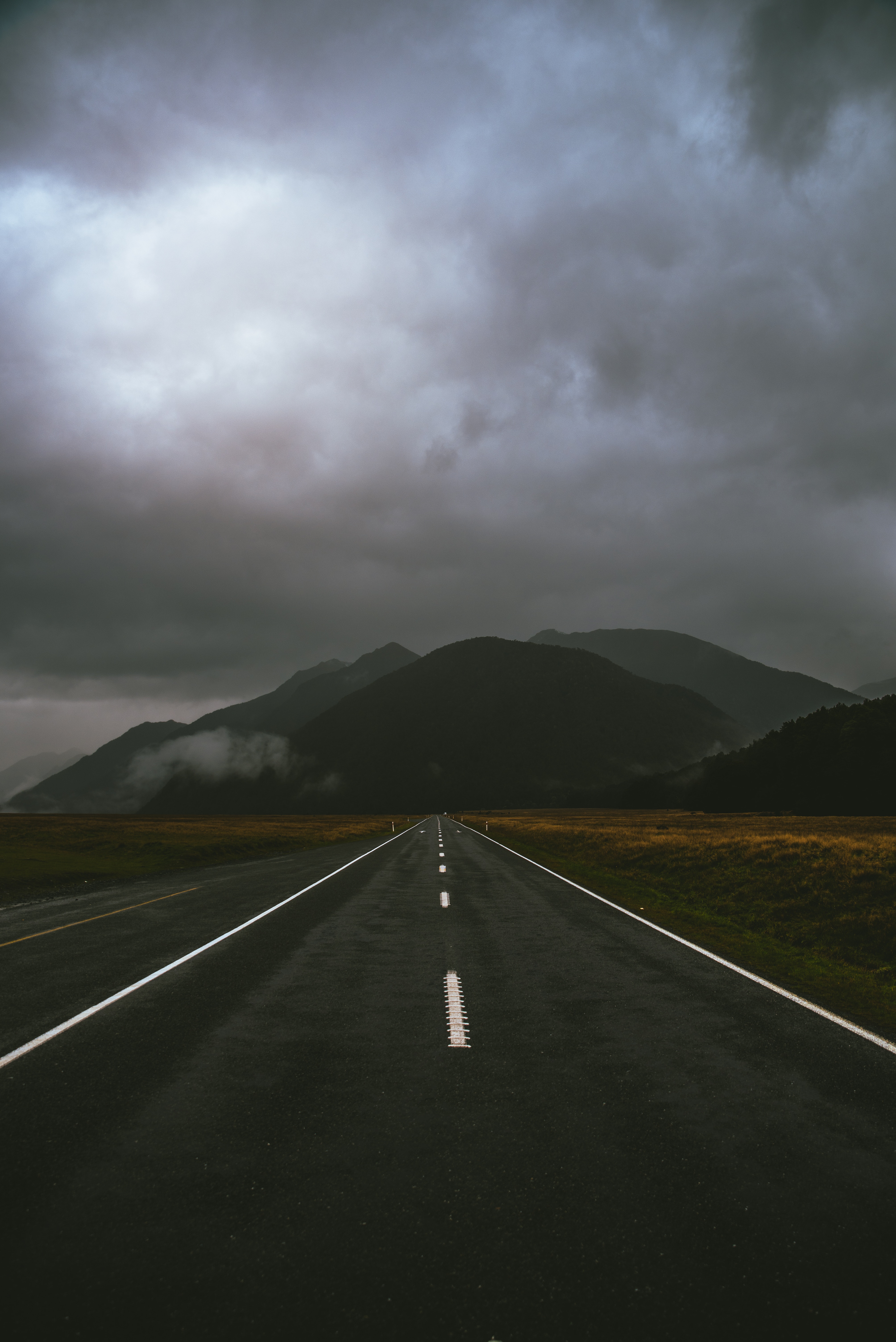 Download Phone wallpaper fiordland, markup, highway, mountains