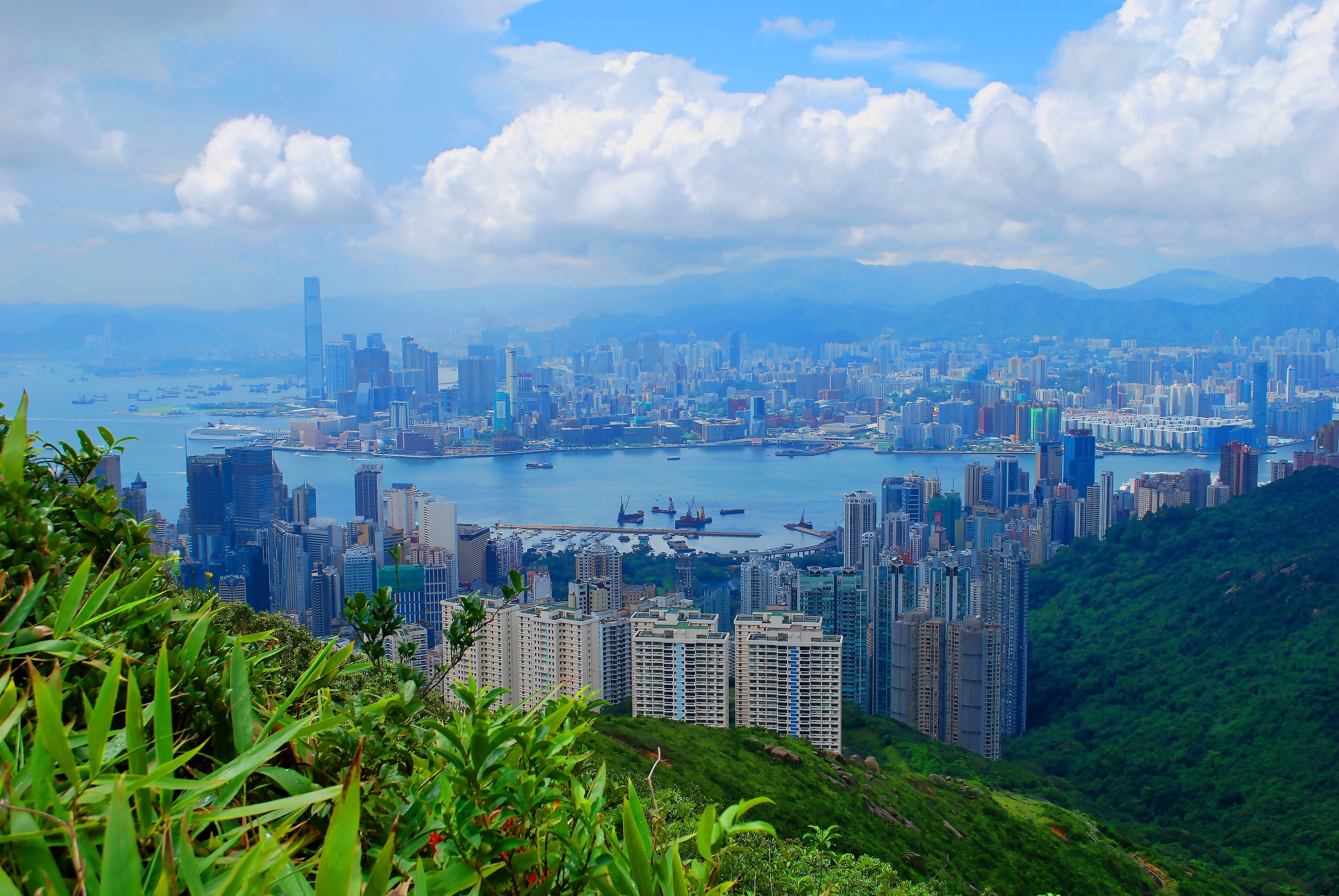 88730 Hintergrundbild herunterladen städte, sky, gebäude, blick von oben, hongkong, sonderverwaltungsregion hongkong - Bildschirmschoner und Bilder kostenlos