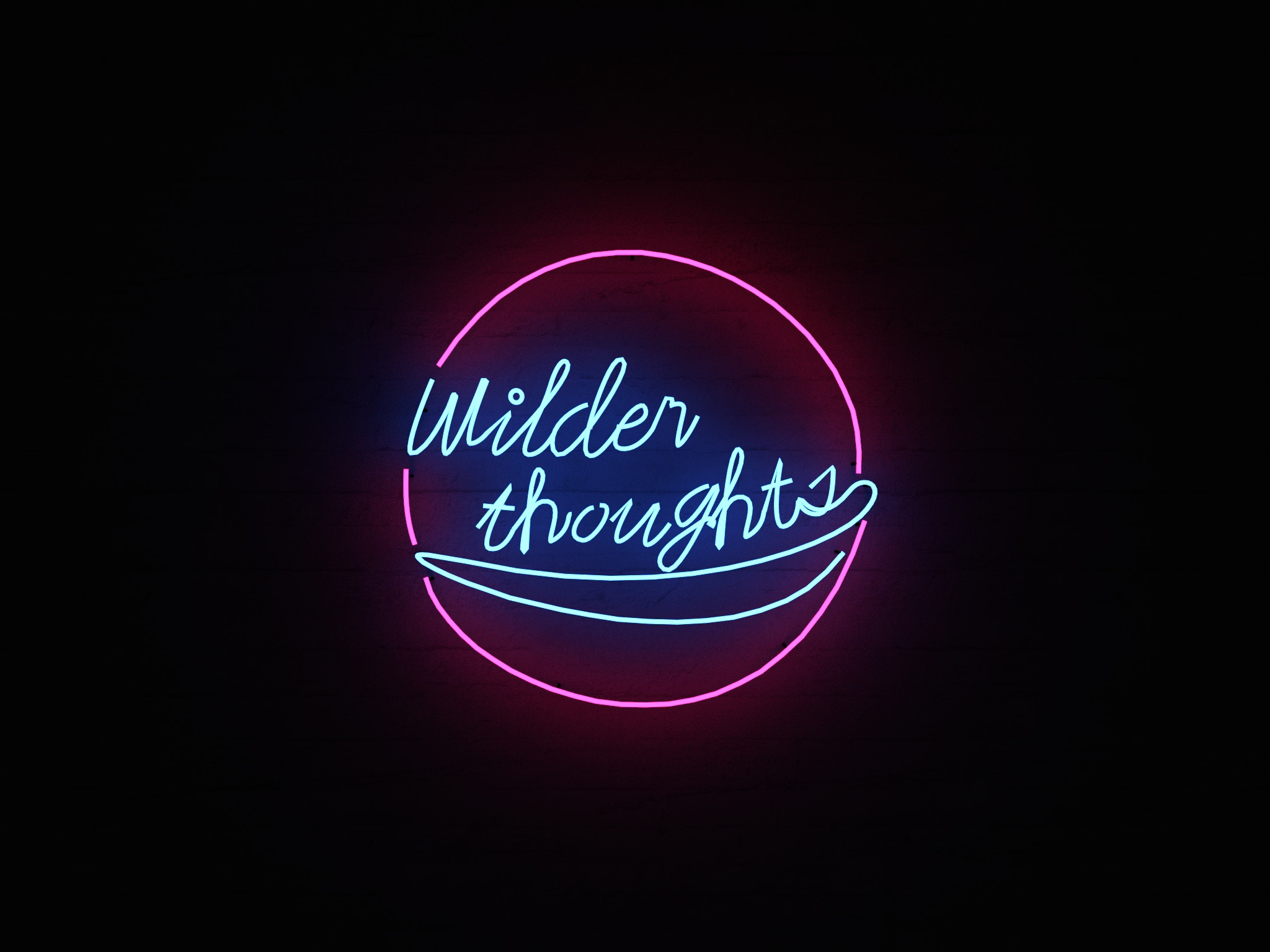 words, shine, light, neon, inscription, thoughts lock screen backgrounds
