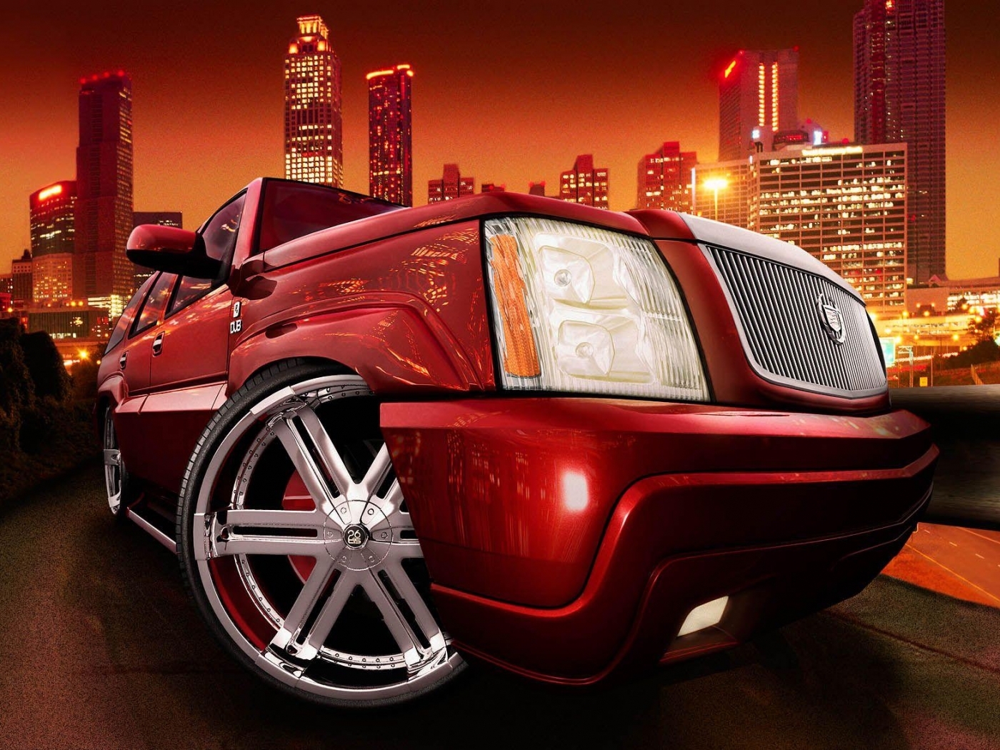 auto, transport, cadillac, red Full HD