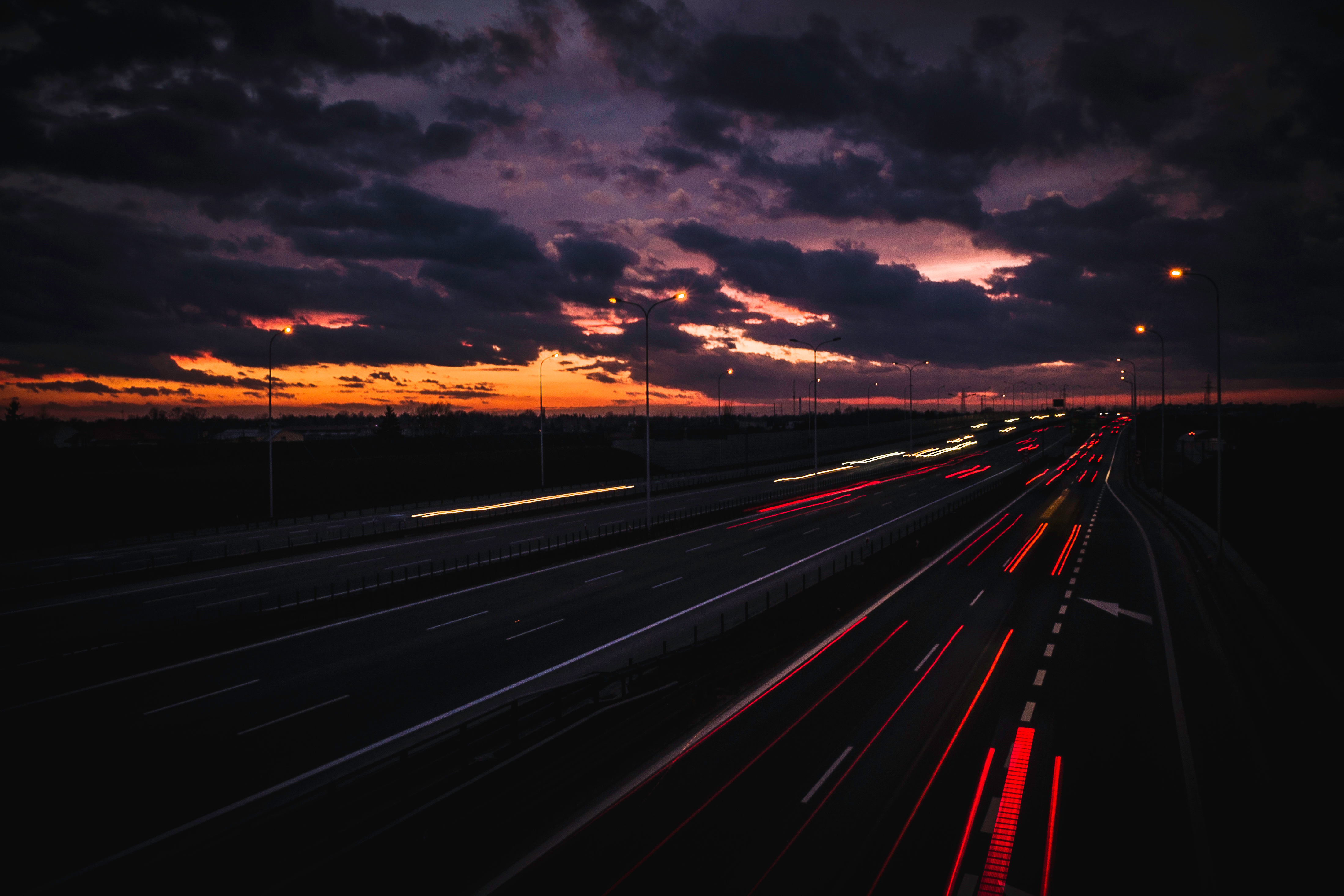 night city, cities, clouds, road, mainly cloudy, overcast Full HD