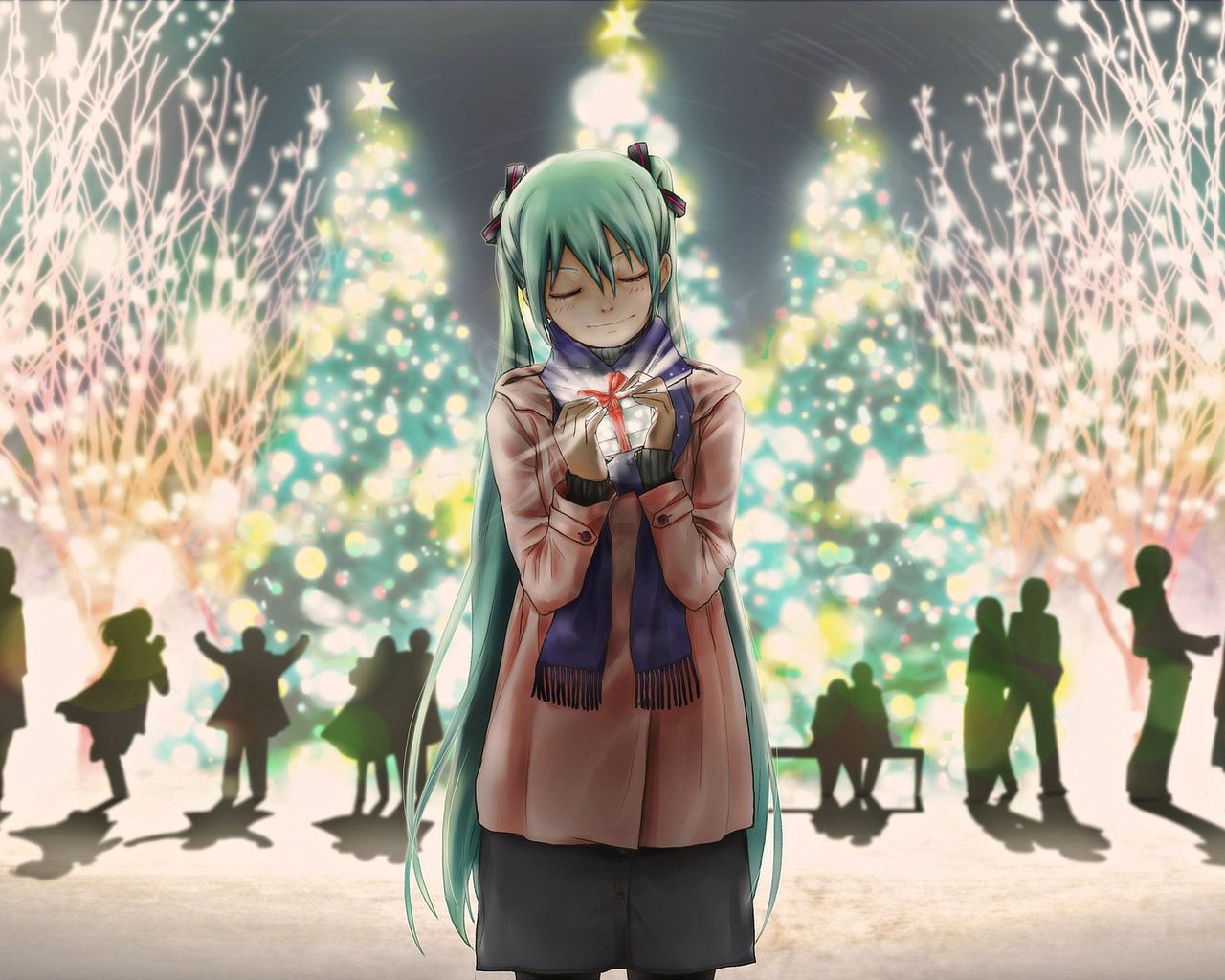vocaloid, anime, miku, new year Holiday Tablet Wallpapers