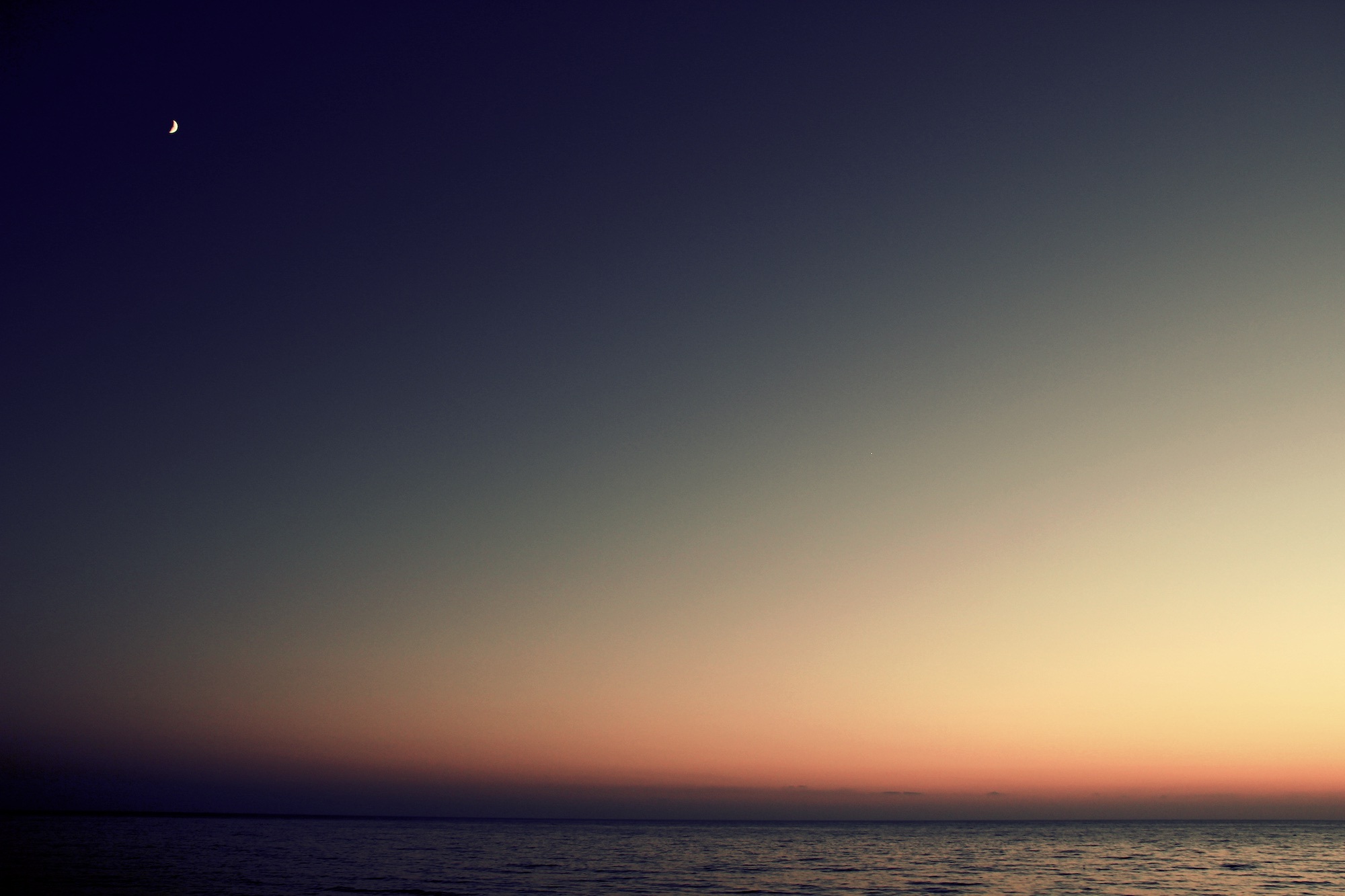 Download mobile wallpaper Horizon, Nature, Sky, Sunset, Sea for free.