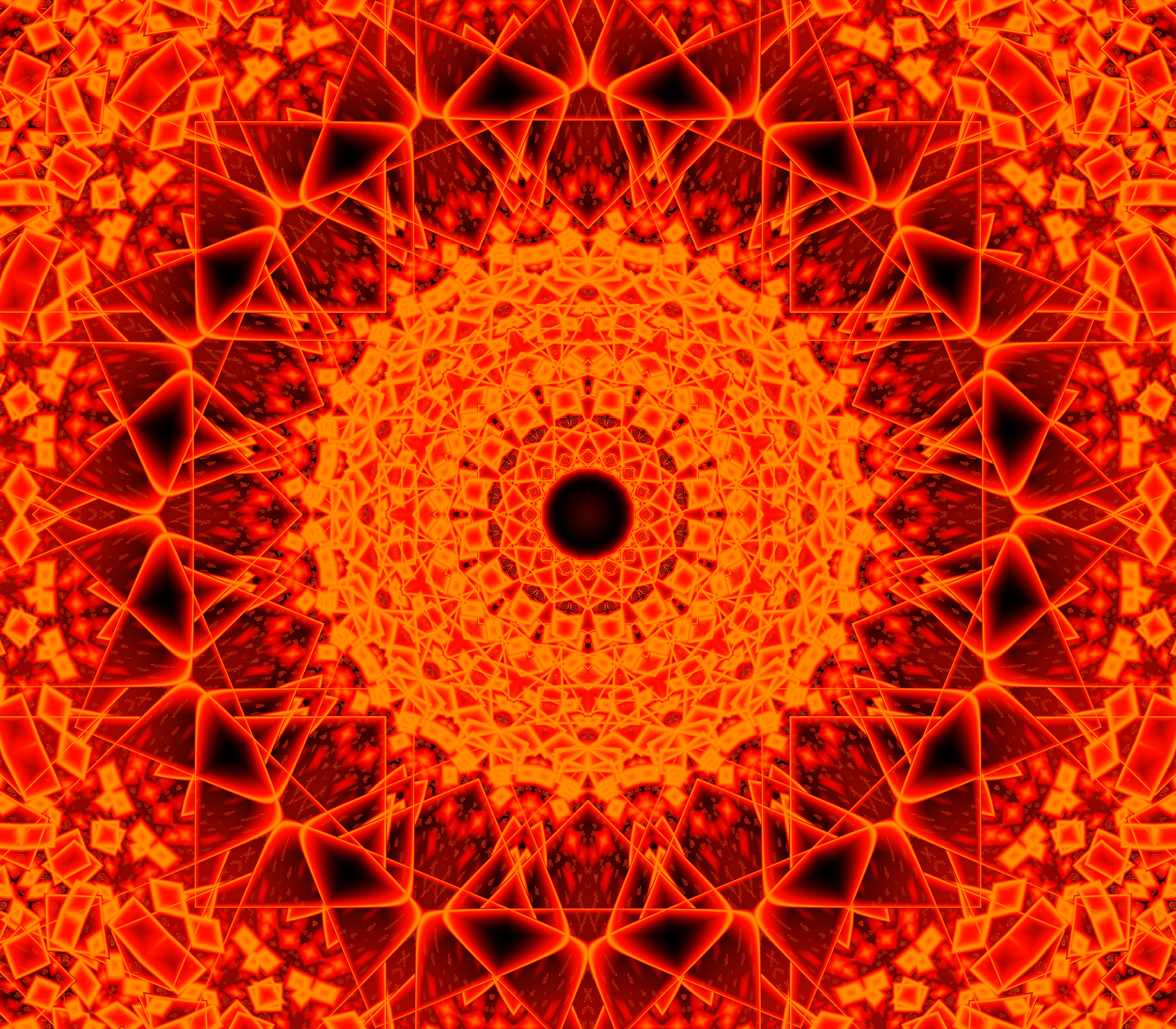 abstract, orange, pattern, fractal, fragments 2160p